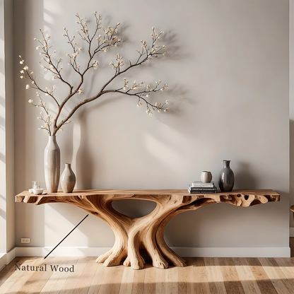 Handmade Solid Wood Console Table – Artistic Root Design