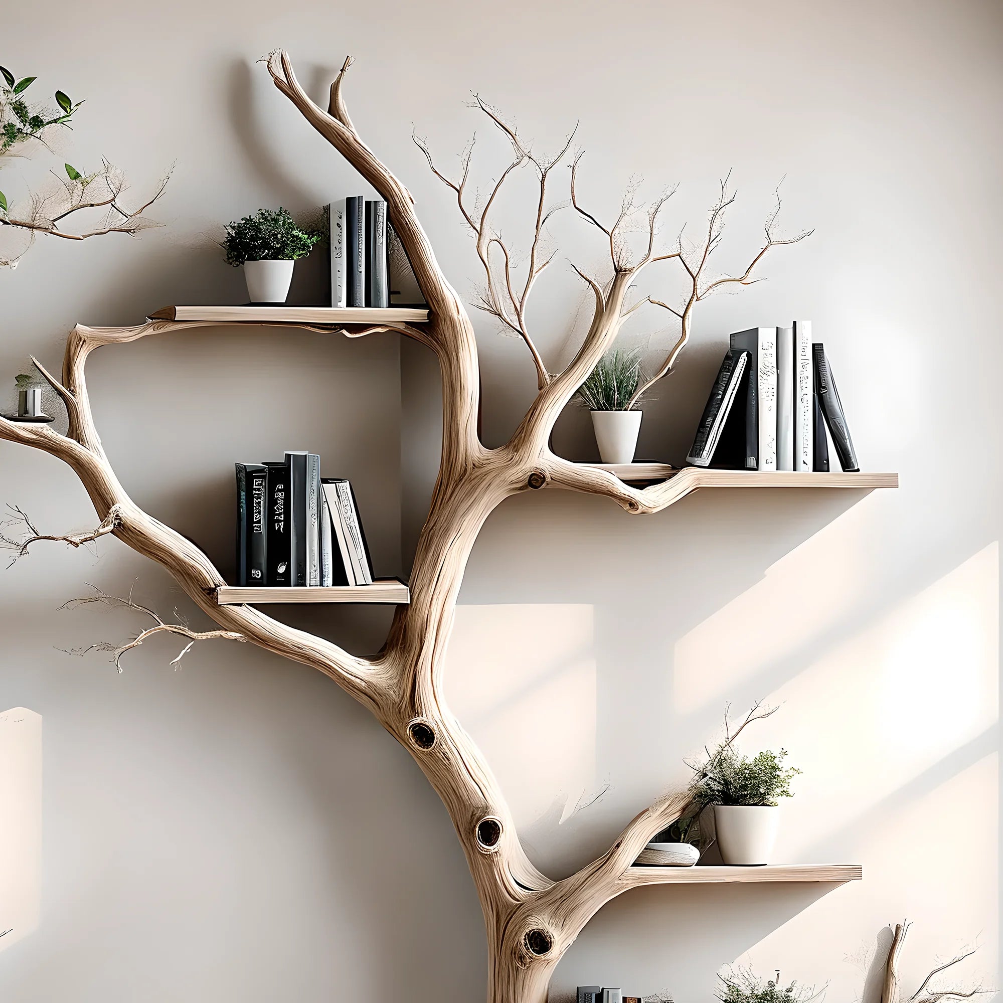 Driftwood bookshelf wall decoration, children's bookshelf 