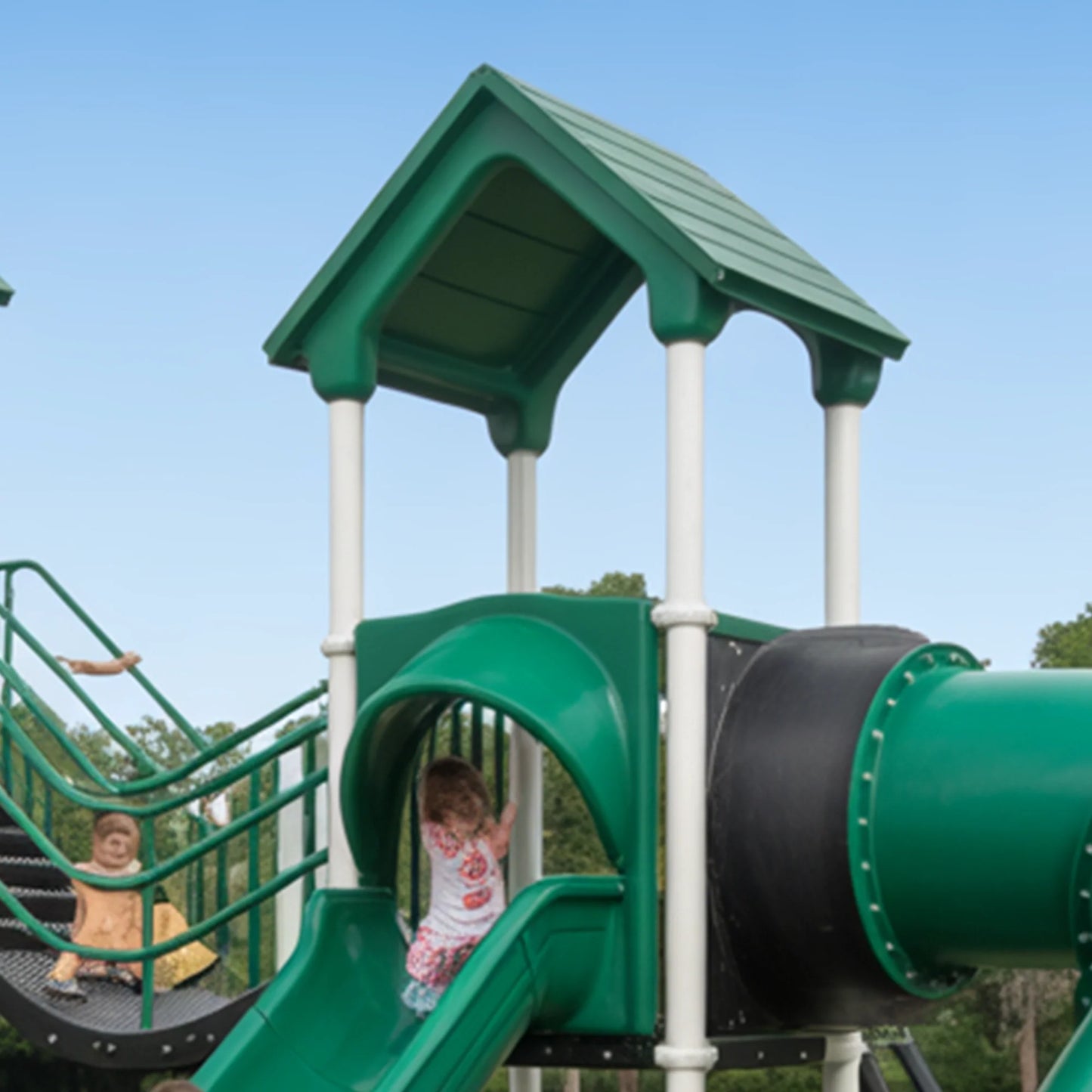 Wooden Kids Playground with Triple Slides & Bridge | 22x12x9 ft Outdoor Playhouse