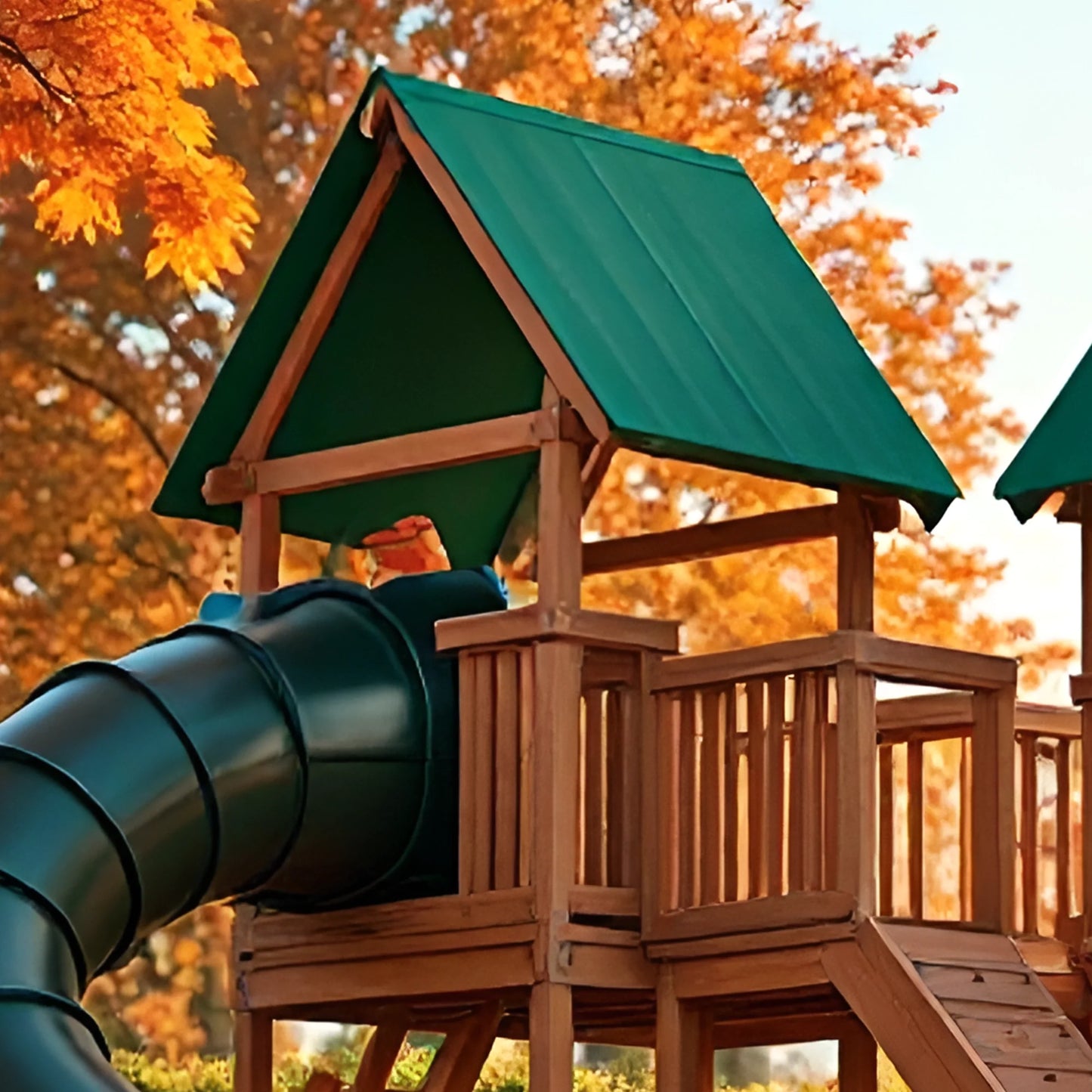 Backyard Swing Set with Rope Swing, Climbing Wall & Wooden Playhouse – Durable Outdoor Fun