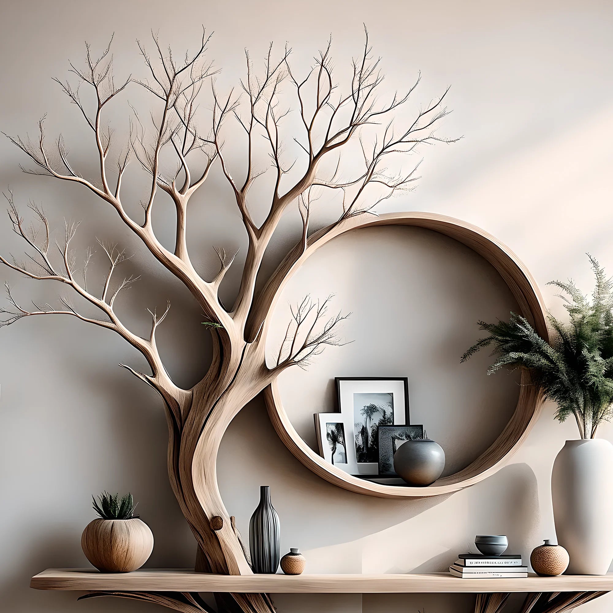 Tree-shaped reading table, solid wood reading table 