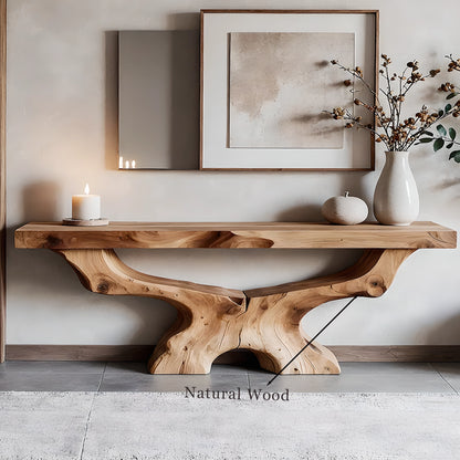 Handmade rustic console table unique natural wood furniture for home decor