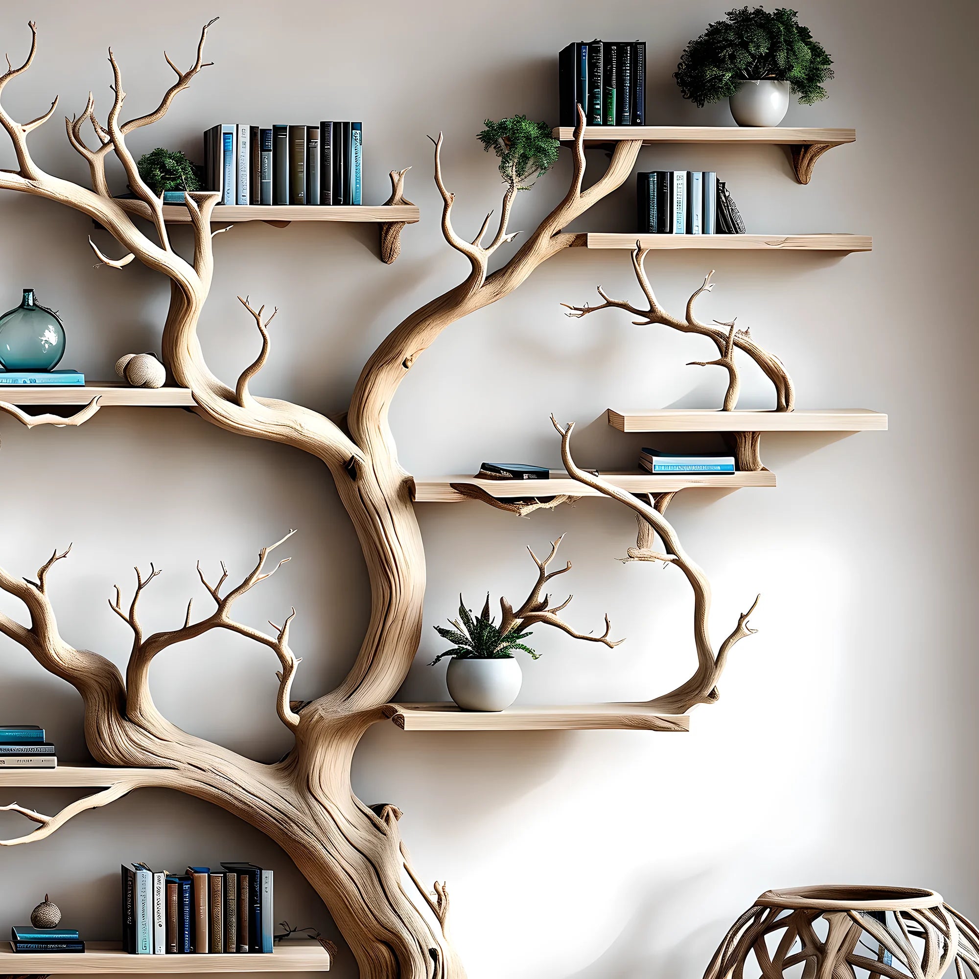 book tree indoor decorative tree living room decoration children's room decoration monolithic tree-shaped bookshelf 