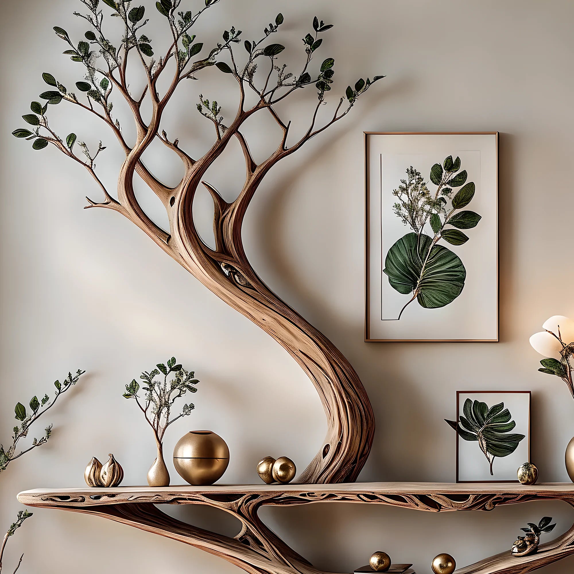 Reading table shaped like an old tree, children's desk shaped like an old tree, home decoration table 