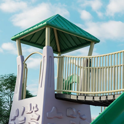 Durable Epoxy Plastic Swingset with Slide & Playhouse – 22ft x 12ft