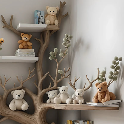 Artistic solid wood bookshelf for children - Natural wood creates bedroom highlight 