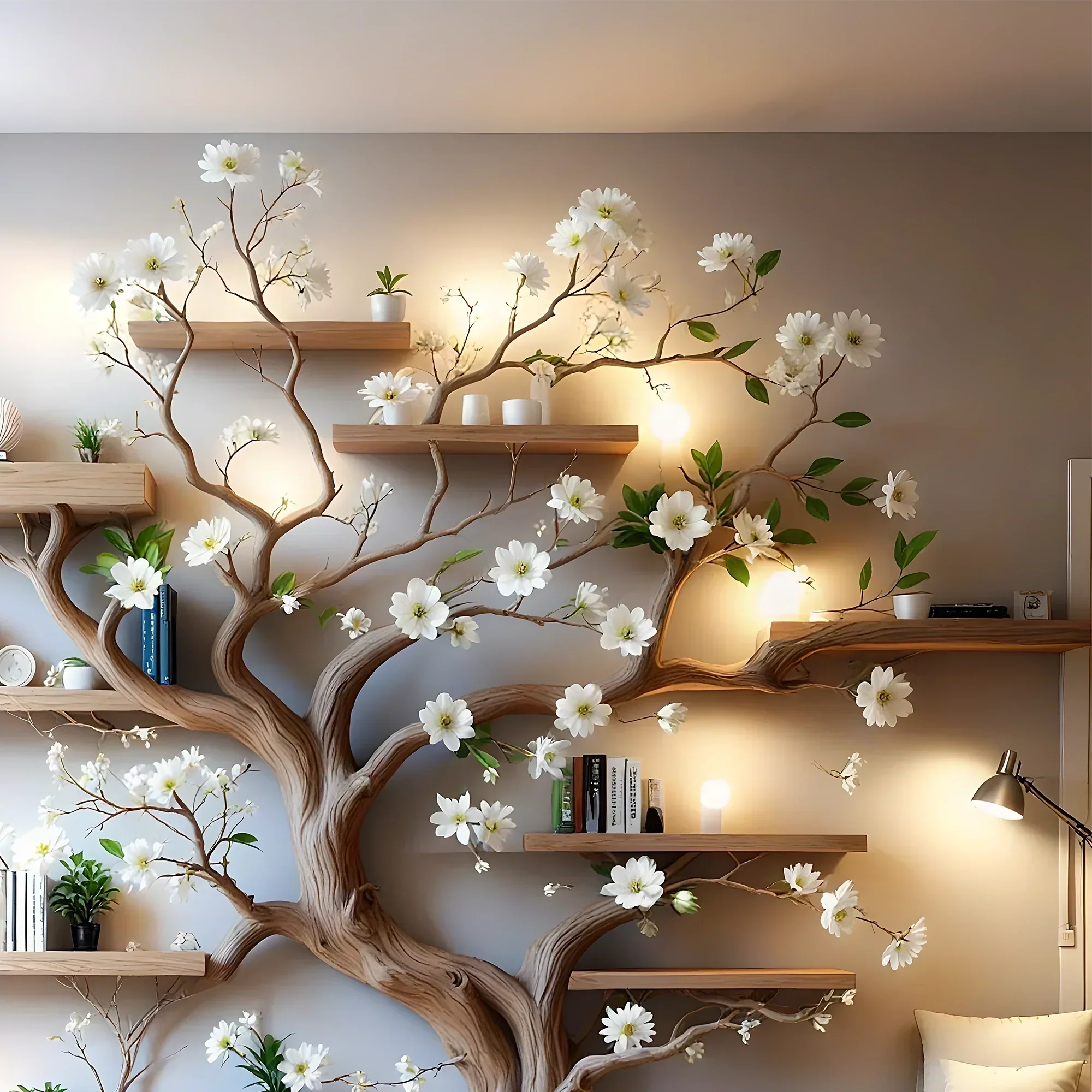 Stylish Tree Bookcase – Handmade Wooden Shelf, Perfect for Gifts or Reading Corners 