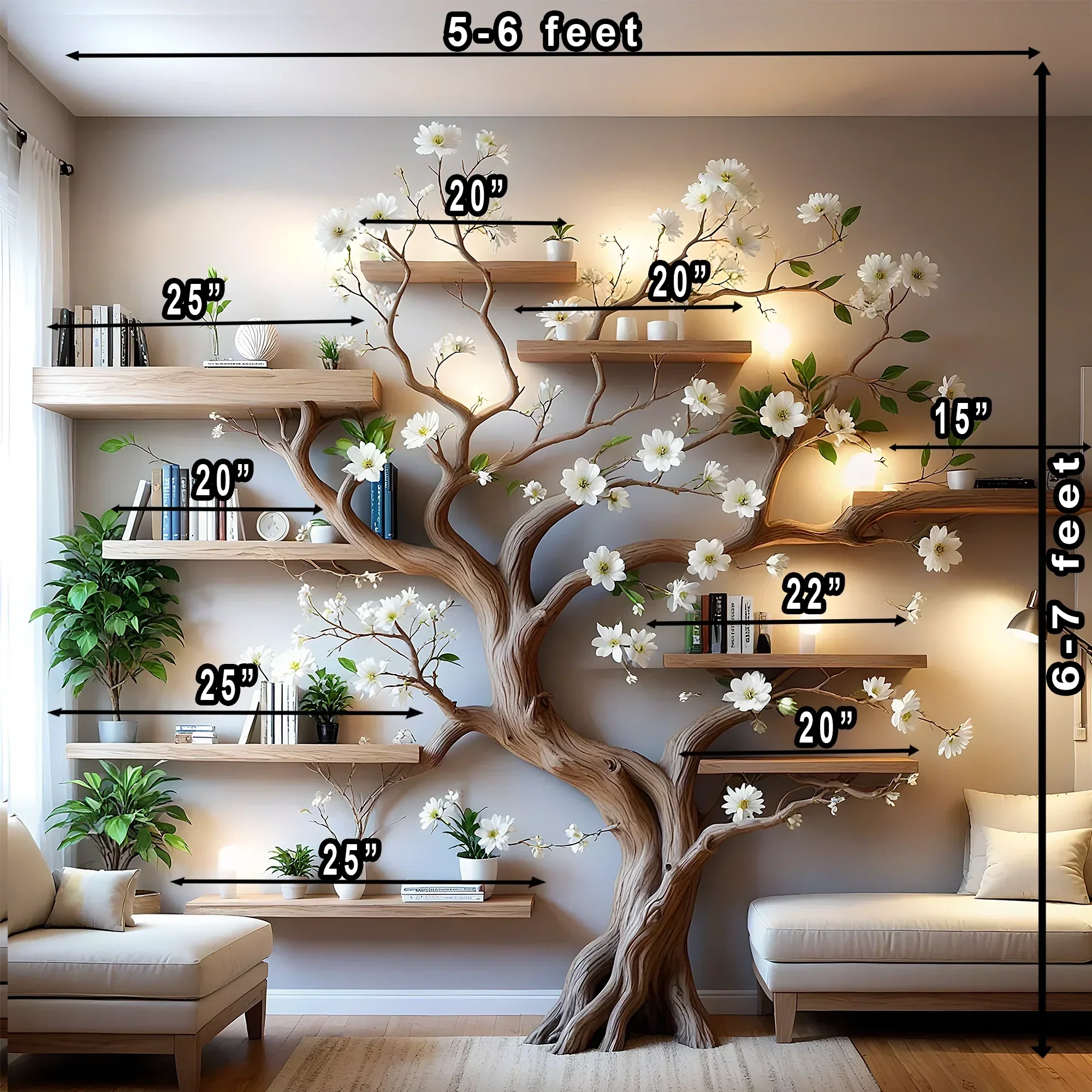 Stylish Tree Bookcase – Handmade Wooden Shelf, Perfect for Gifts or Reading Corners 