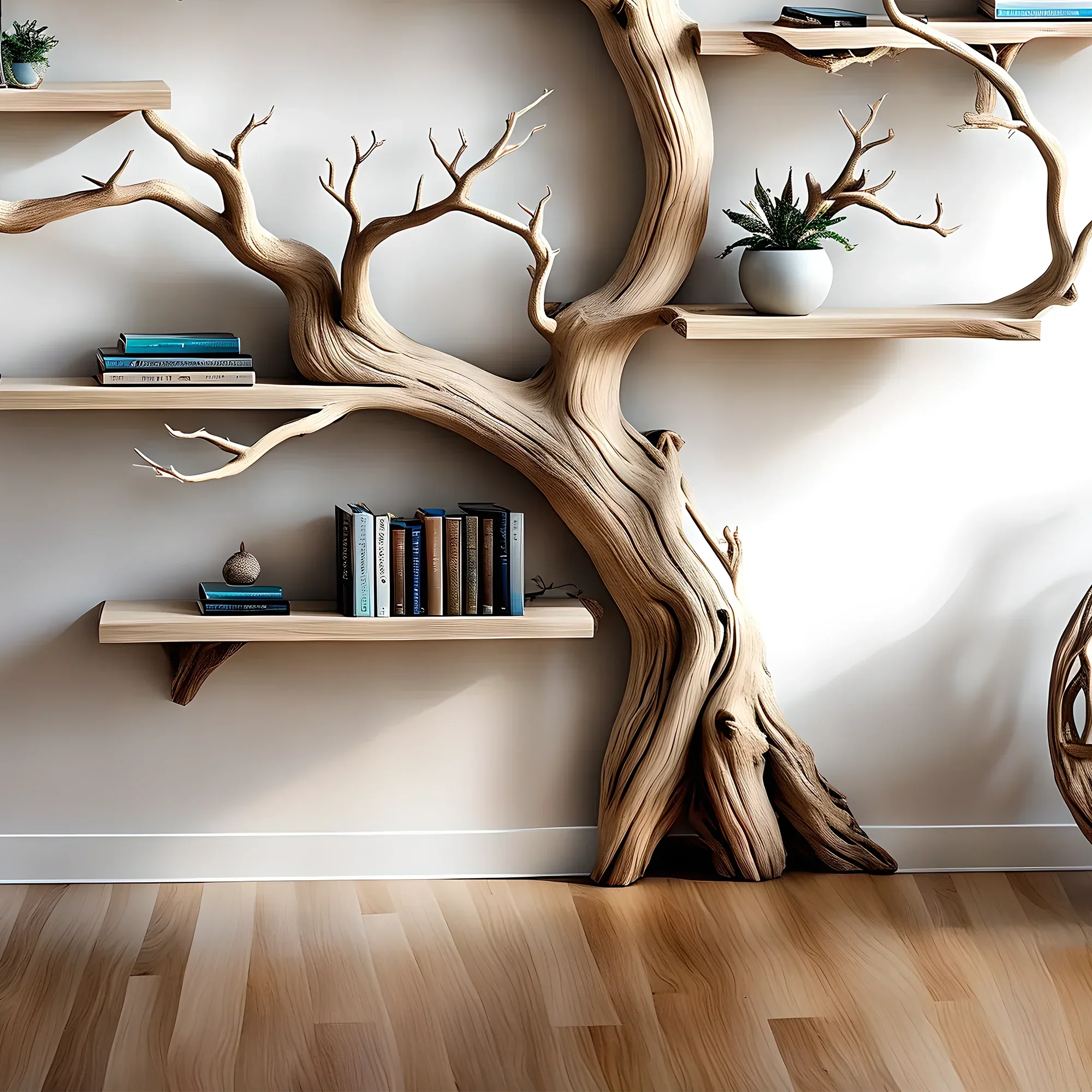 book tree indoor decorative tree living room decoration children's room decoration monolithic tree-shaped bookshelf 