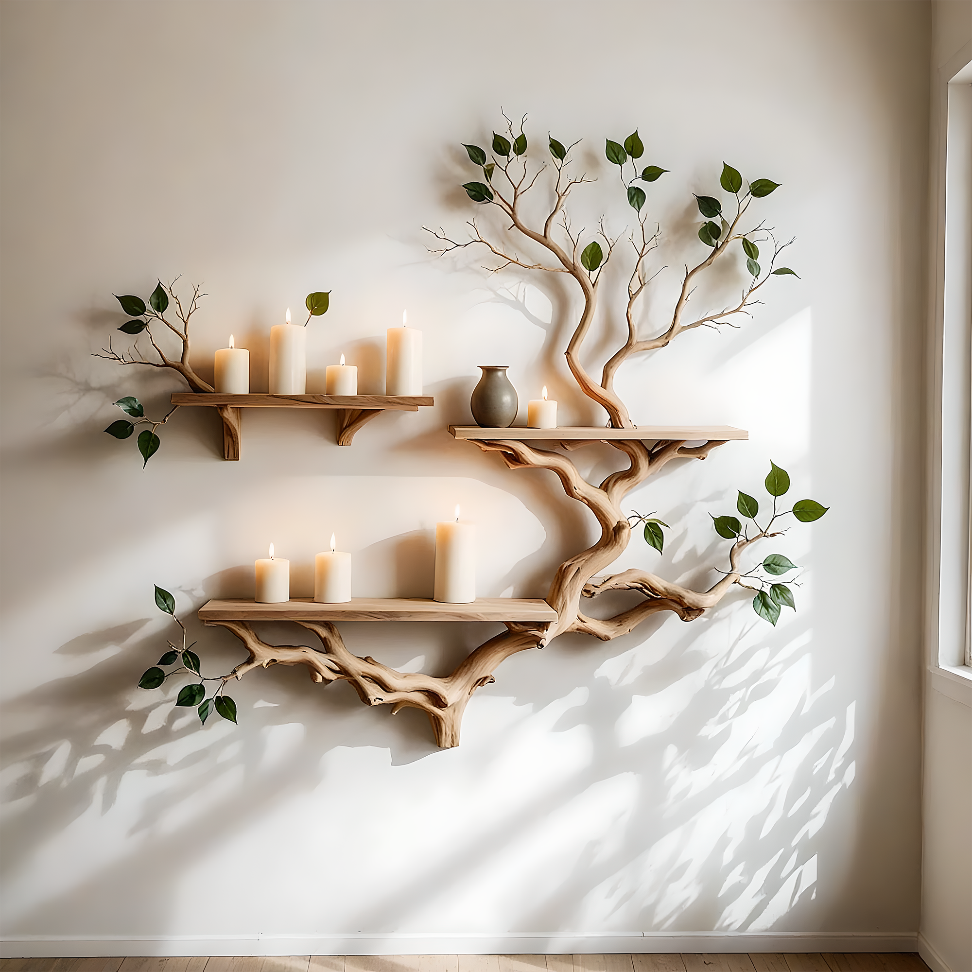Branch Bookshelf – Tree Inspired Wooden Wall Shelf, Custom Sizes 