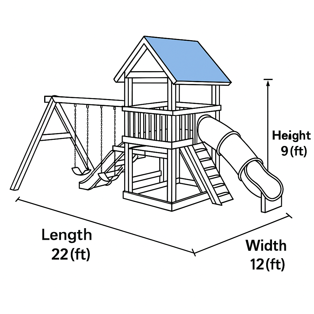 Wooden Swingset with Spiral Tube Slide & Dual Swings – Outdoor Fun