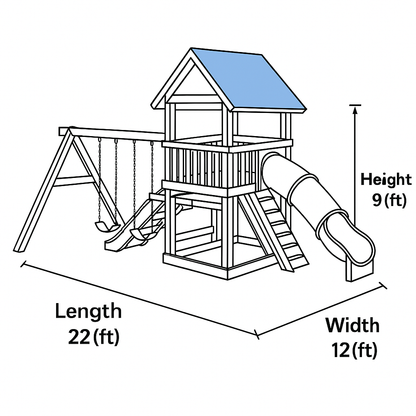 Wooden Swingset with Spiral Tube Slide & Dual Swings – Outdoor Fun