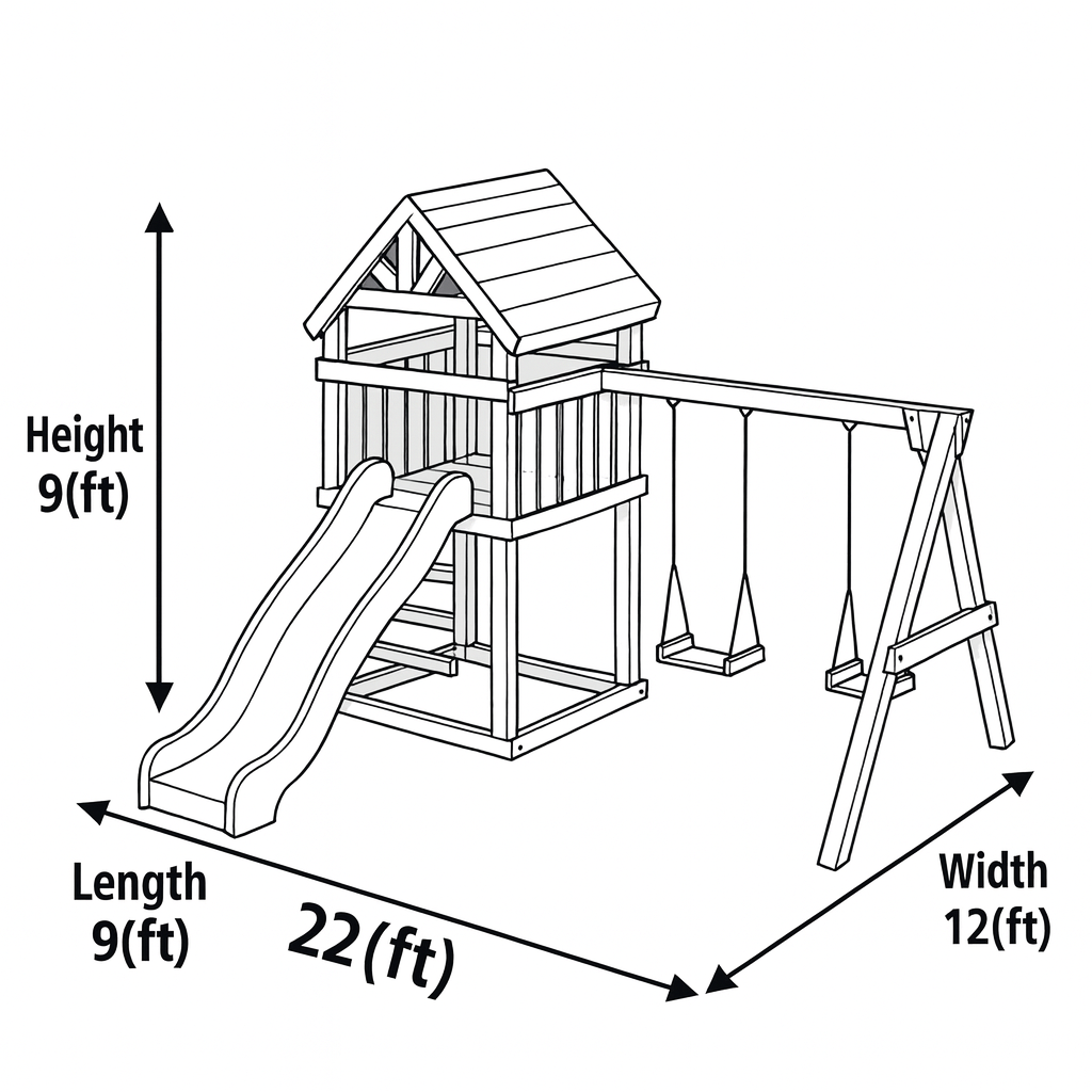 Large Outdoor Playset for Kids – Swings, Slide & Climbing