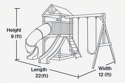 Wooden Swingset with Tube Slide, Double Slide & Swings – Outdoor Playset