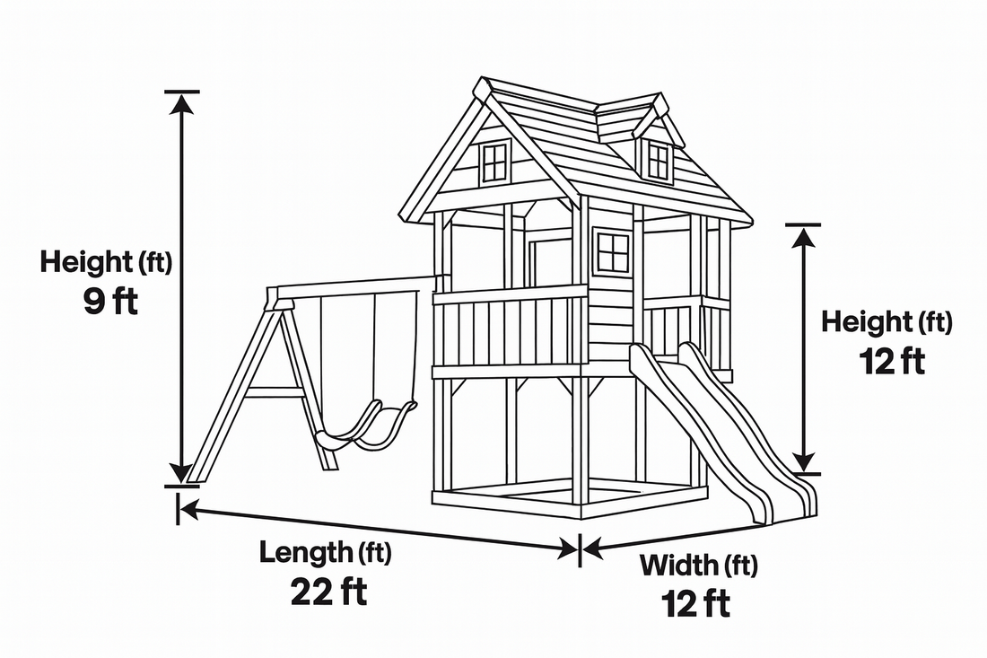 Outdoor Wooden Swingset with Spiral Tube Slide & Dual Swings