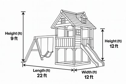Outdoor Wooden Swingset with Spiral Tube Slide & Dual Swings