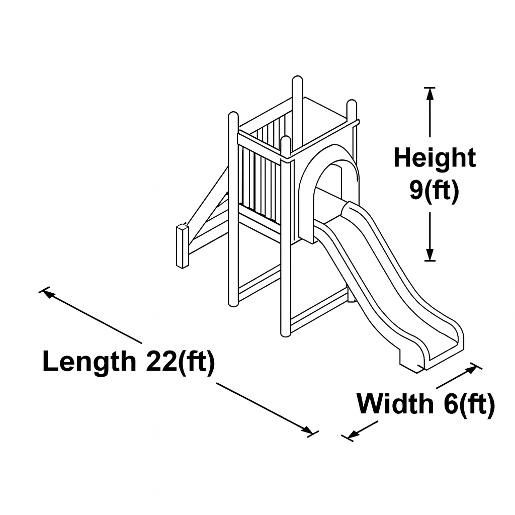 Backyard Kids Slide Playset – Compact Outdoor Playground with Climbing Ladder | 22ft x 6ft x 9ft