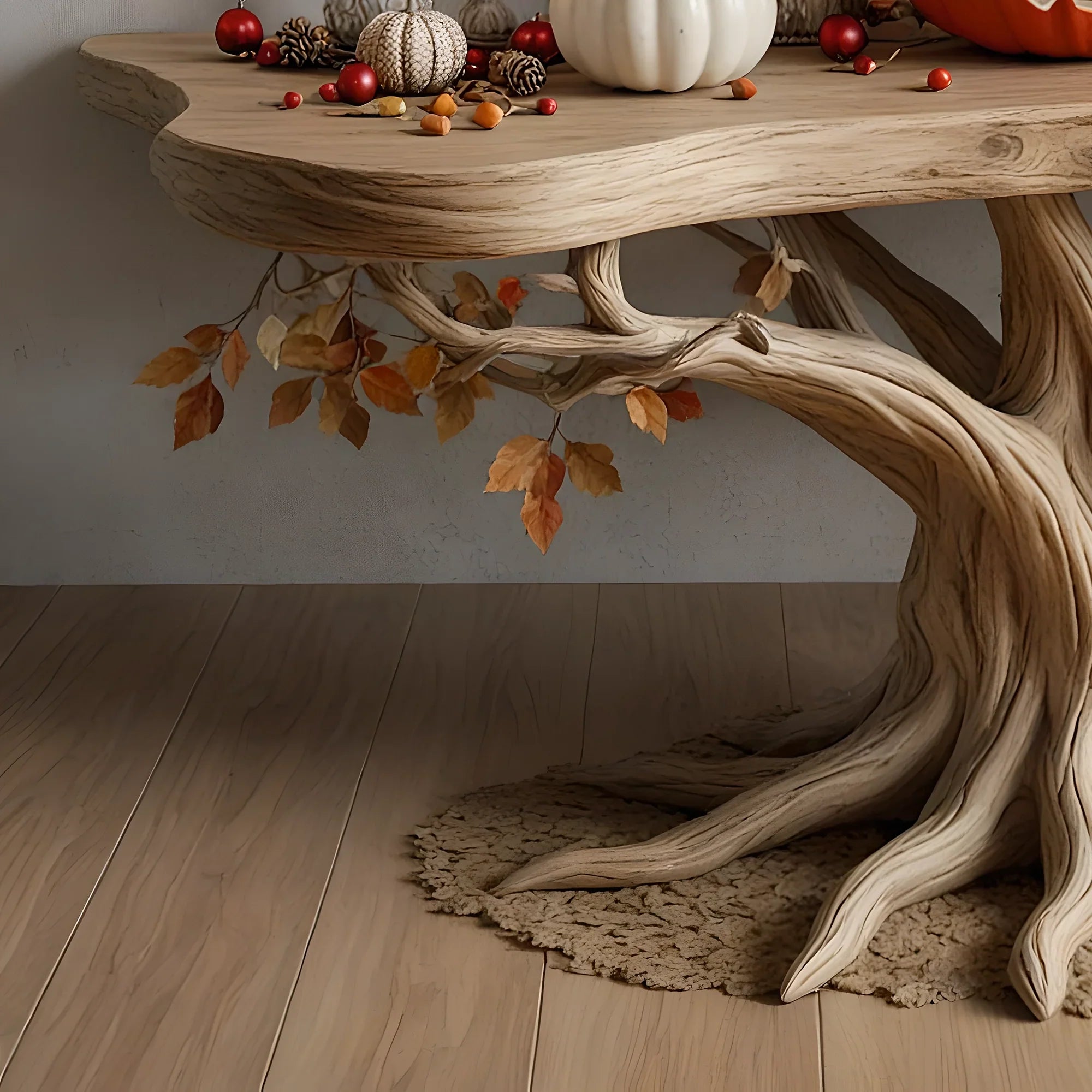 Console table driftwood natural branch rustic tree live edge table shelf floating bookshelf entry way table farmhouse decor 