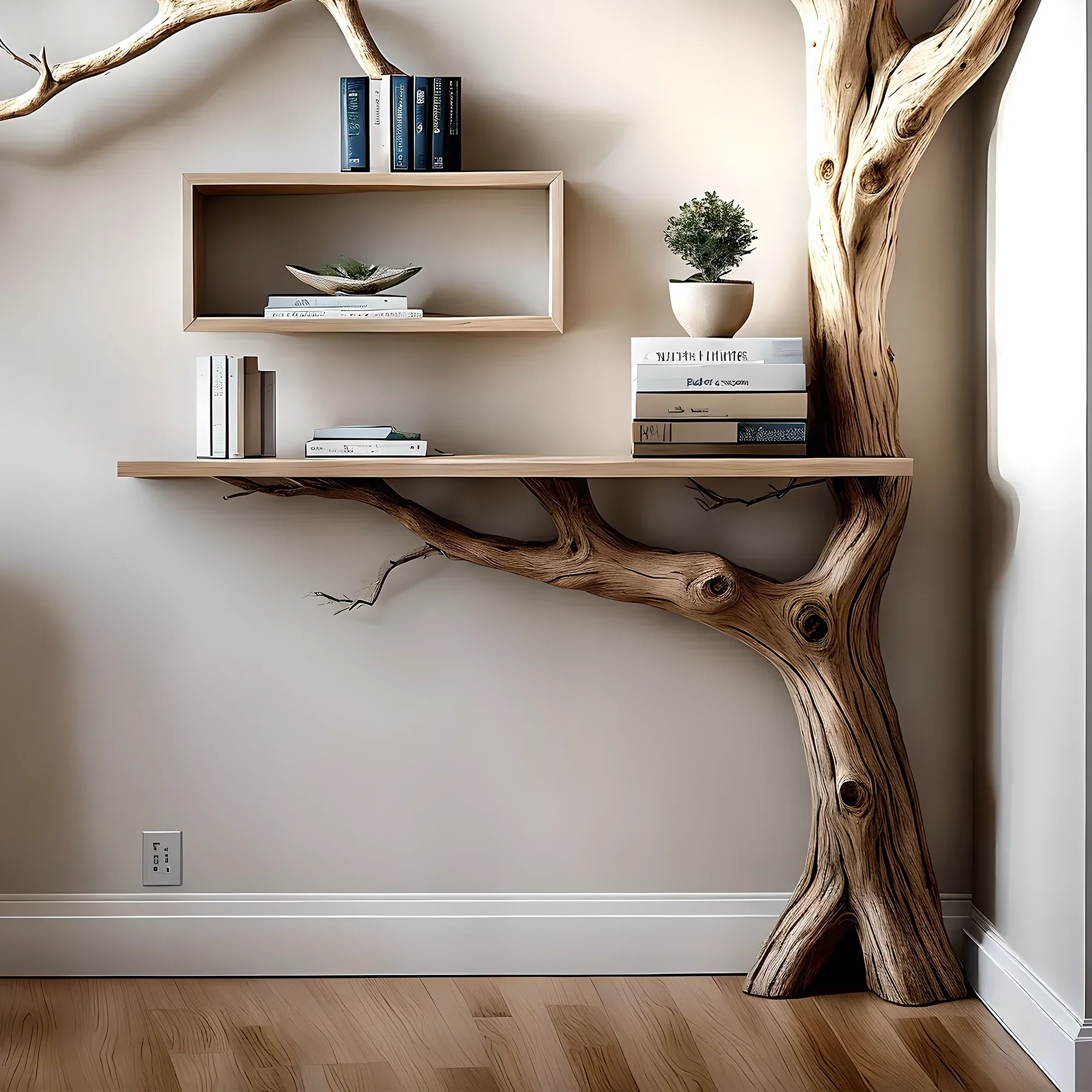 Corner bookshelf for home decoration 