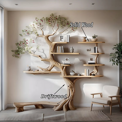 Decorative tree branch bookshelf wall mounted bookshelf bookshelf handmade furniture 