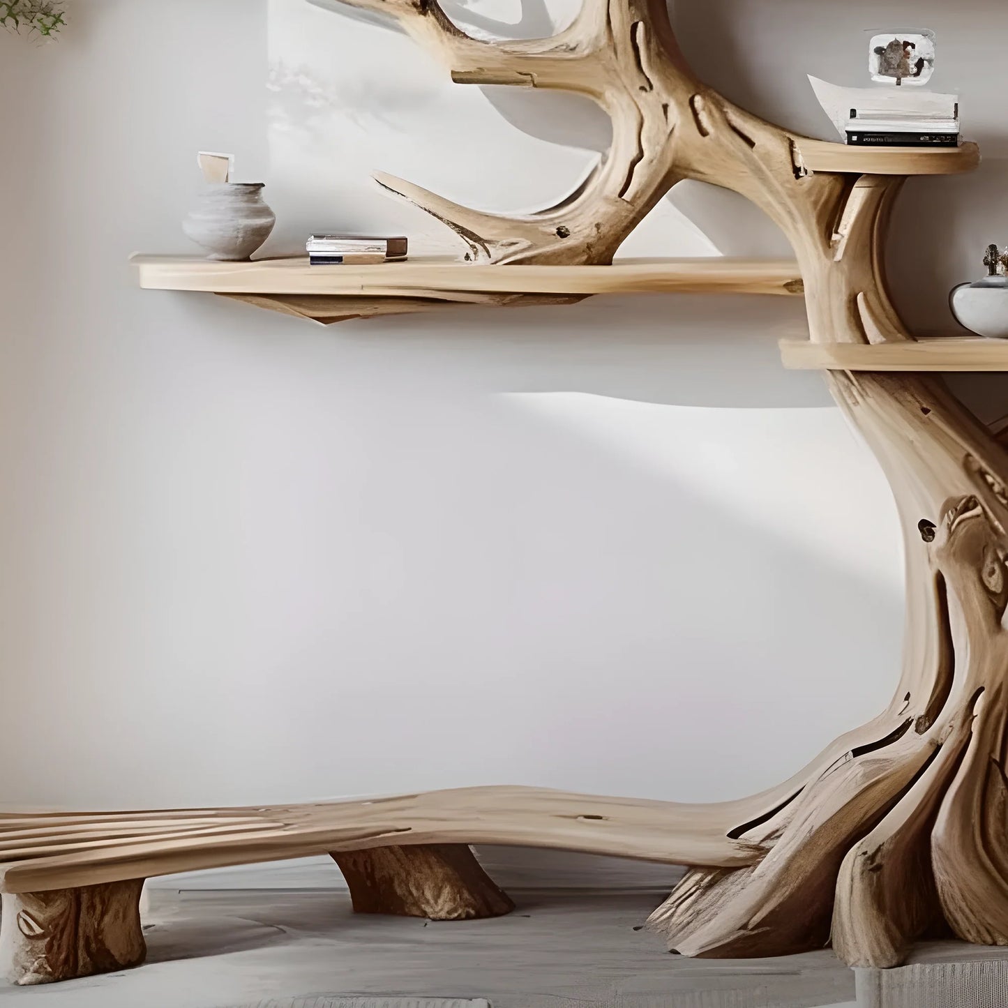Decorative tree branch bookshelf wall mounted bookshelf bookshelf handmade furniture 