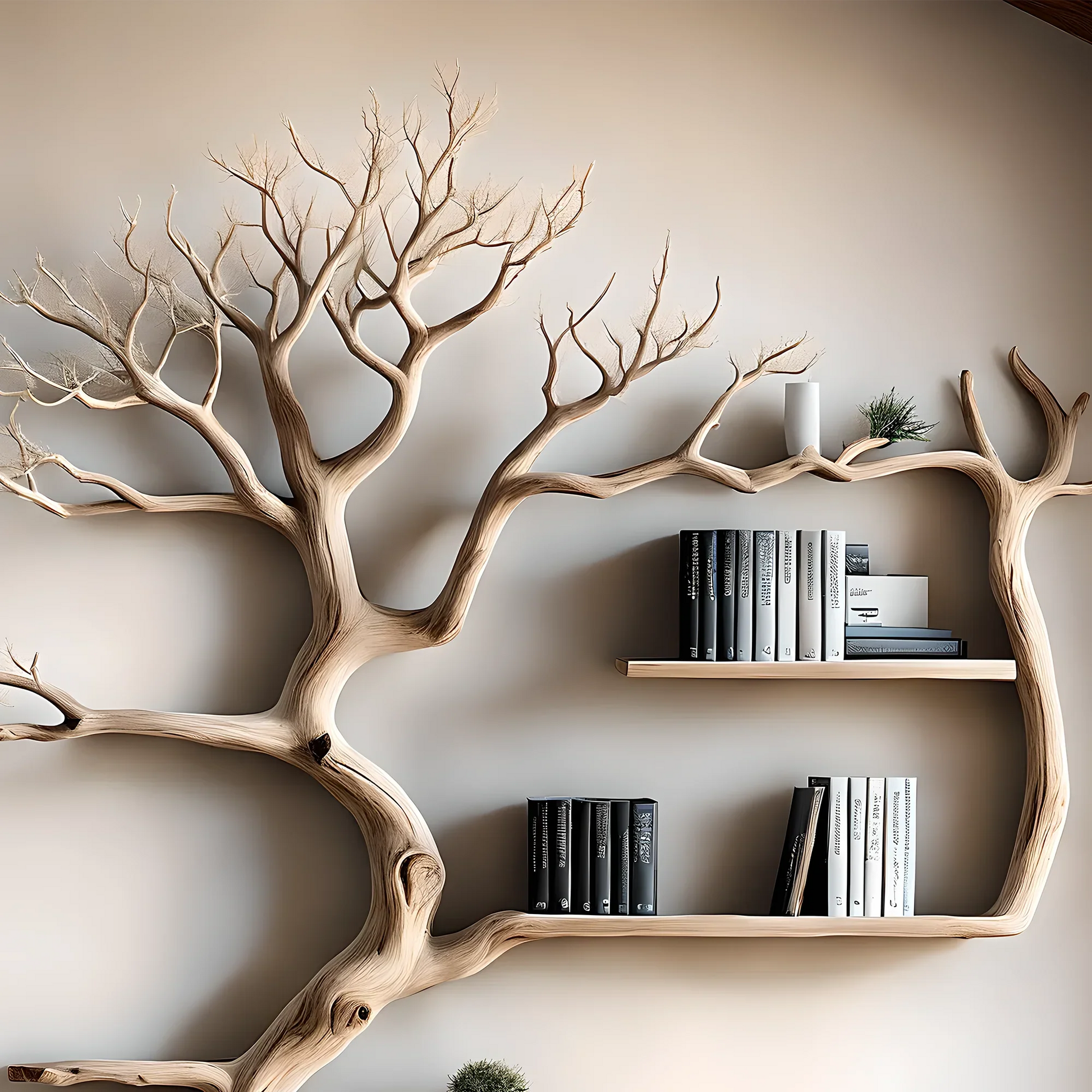 Driftwood-shaped bookshelf, tree-shaped bookshelf 