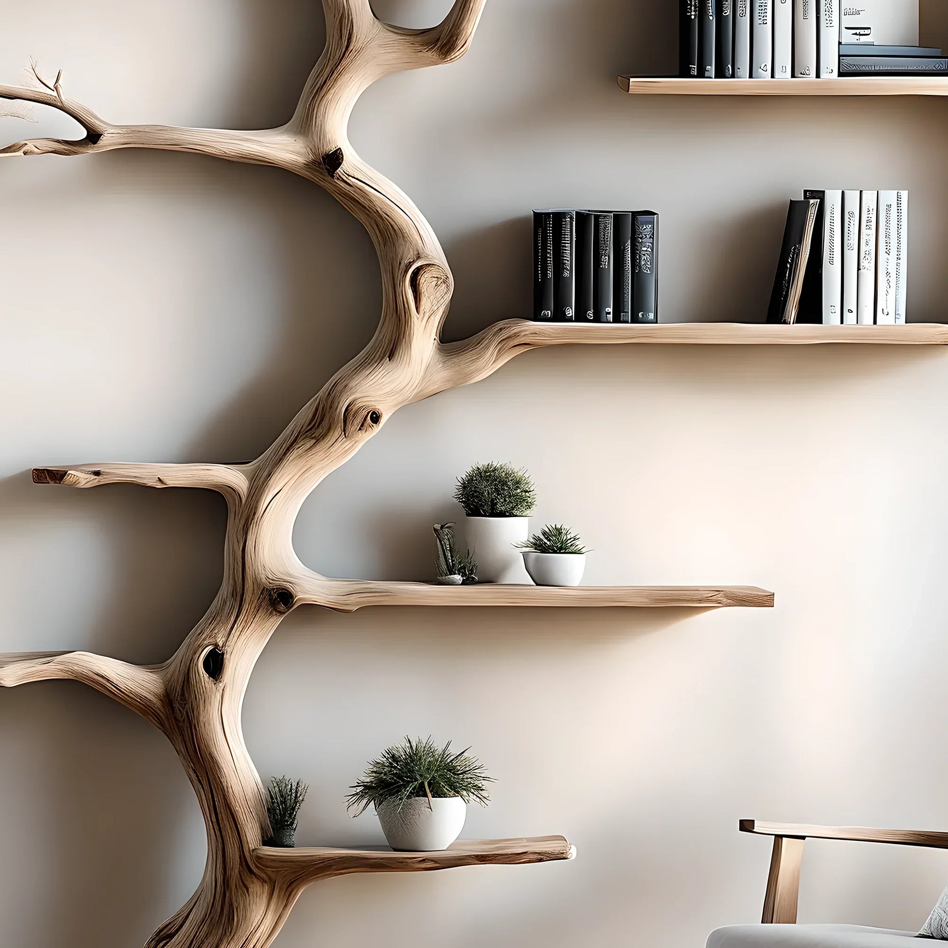 Driftwood-shaped bookshelf, tree-shaped bookshelf 