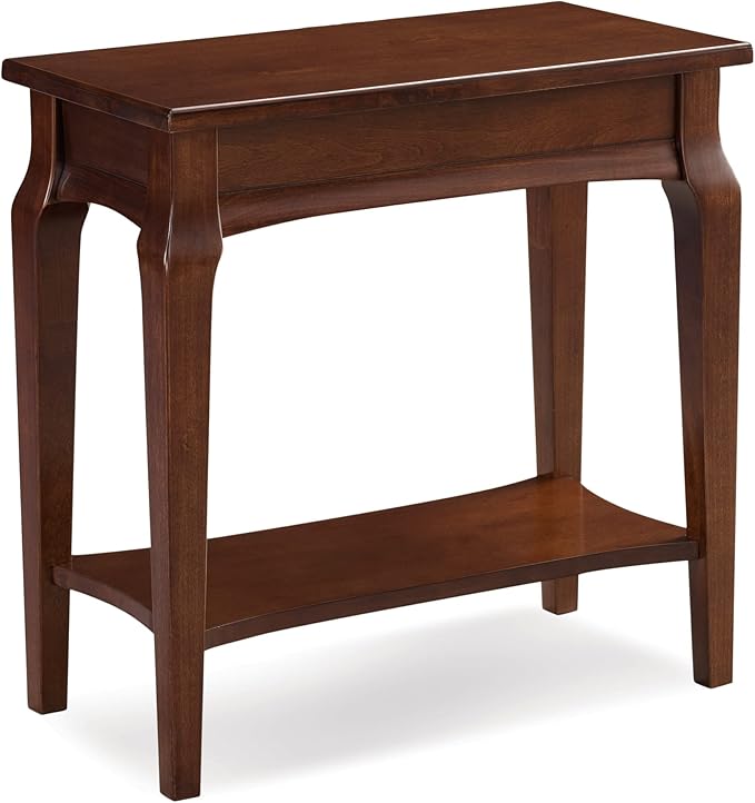 Elegant Gray Wood Side Table with Shelf – Classic Accent Table 