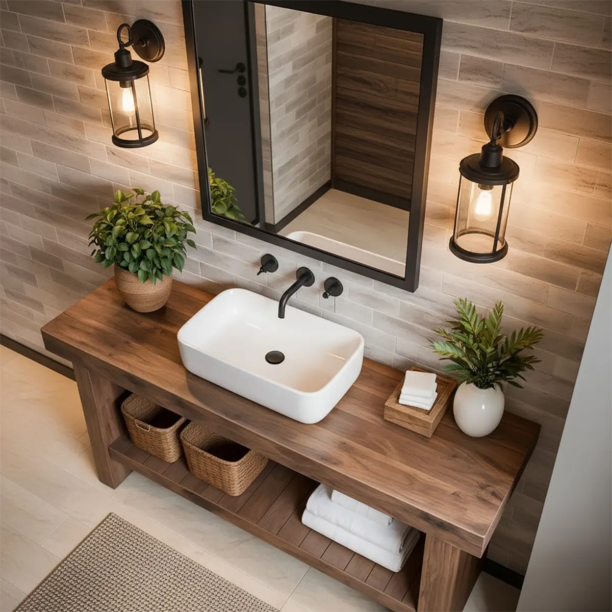 Elmstone Vanity – Solid Oak Farmhouse Bathroom Design - Rustira