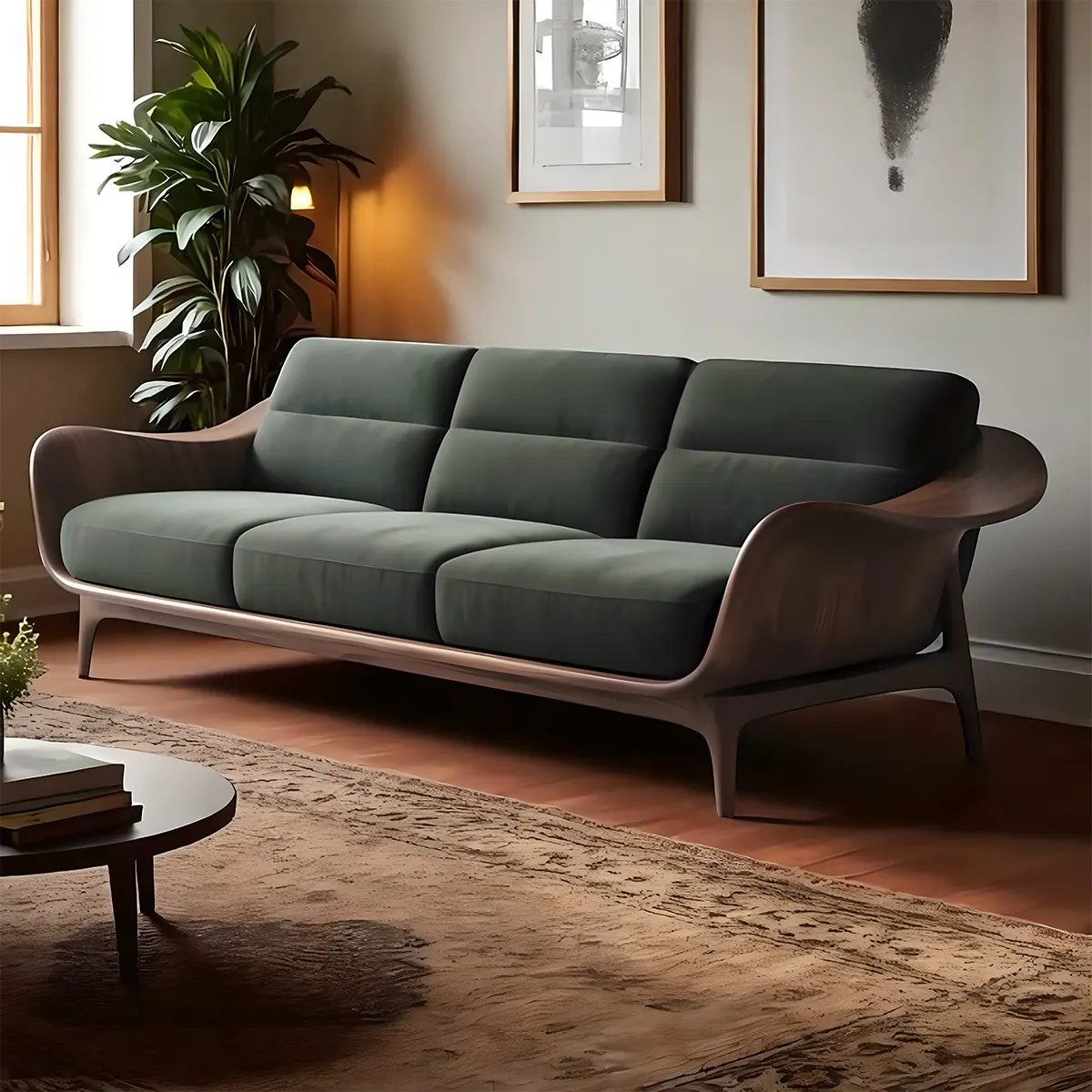 Exquisite ash wood sofa - Modern design, easy to clean 