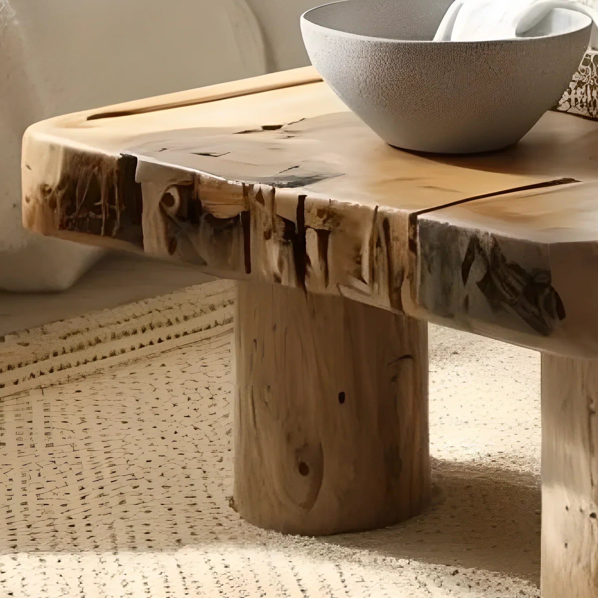 Farmhouse tamarind wood coffee table modern coffee table Live edge Farmhouse table 