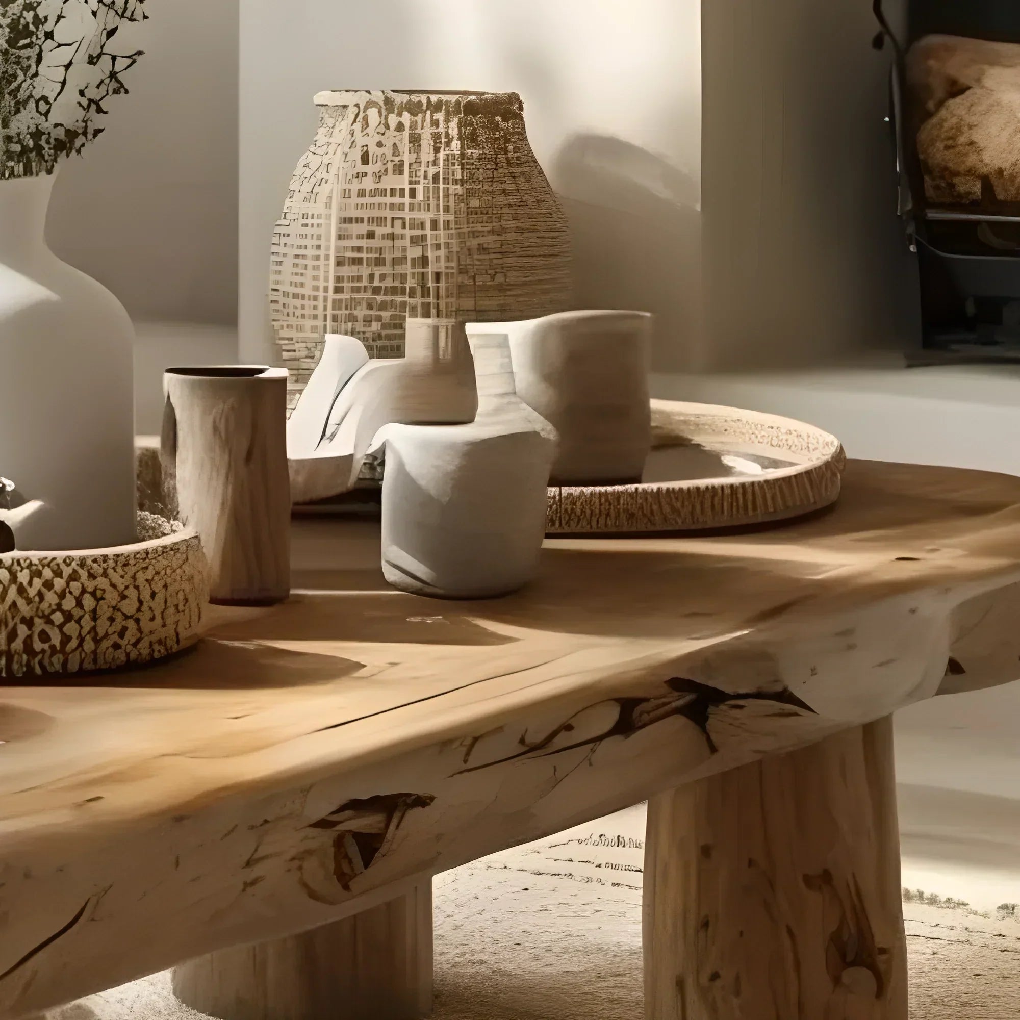 Farmhouse tamarind wood coffee table modern coffee table Live edge Farmhouse table 