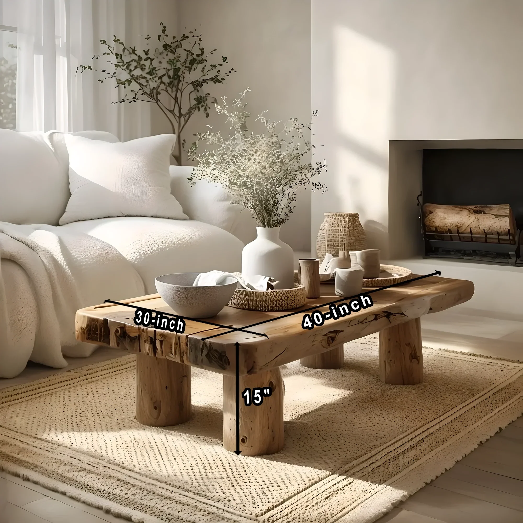 Farmhouse tamarind wood coffee table modern coffee table Live edge Farmhouse table 