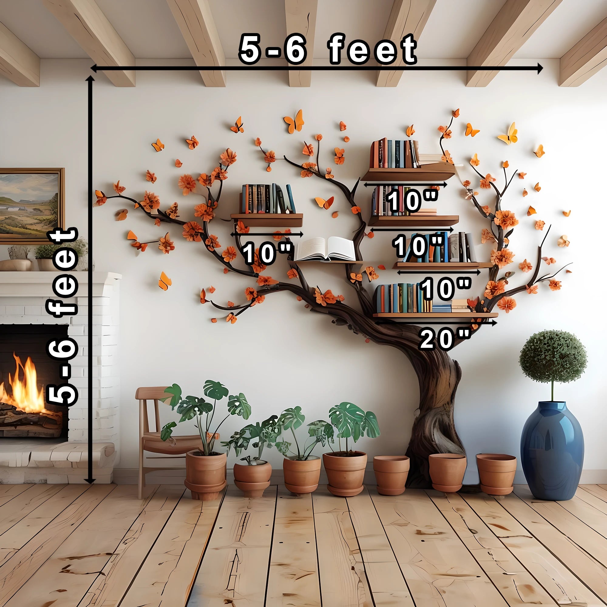 Handcrafted Tree Branch Bookshelf – Where Nature Meets Art 