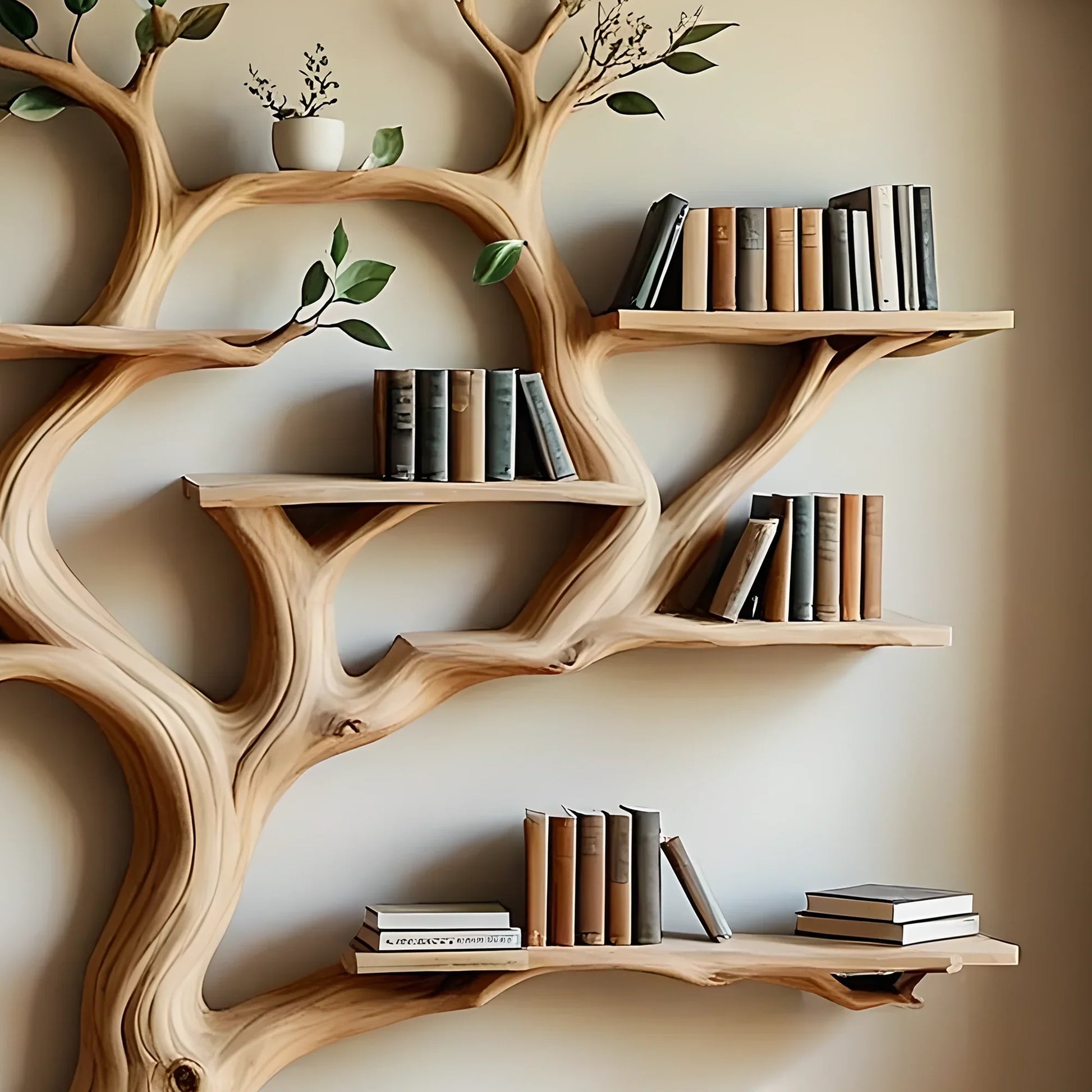 Handmade Branch Bookshelf – Stylish and Practical 