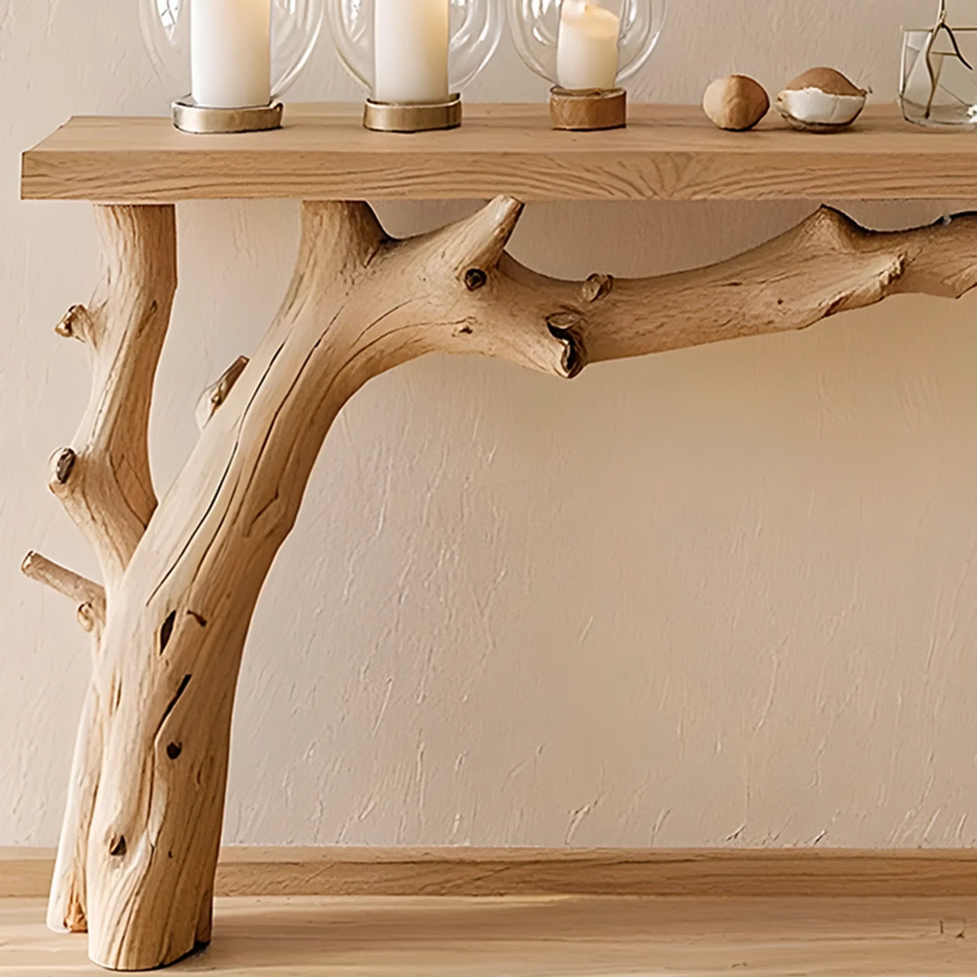 :Handmade rustic natural wood console table, farmhouse style console table, living side table, entryway table, housewarming gift 