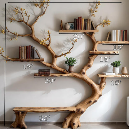 Handmade Wooden Tree Bookshelf – Organize with Style 