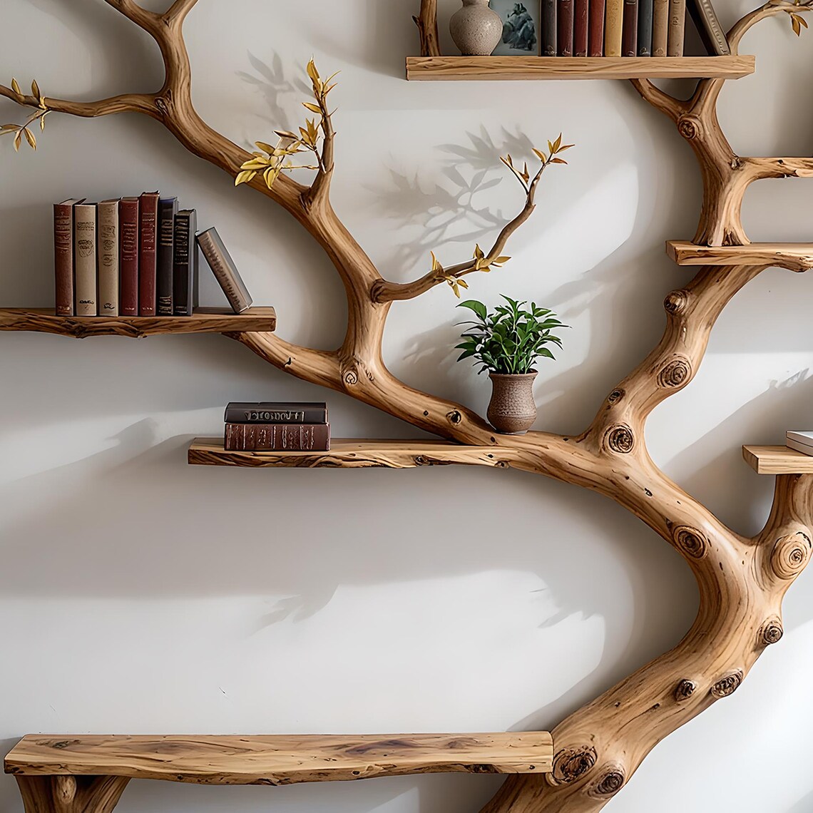 Handmade Wooden Tree Bookshelf – Organize with Style 