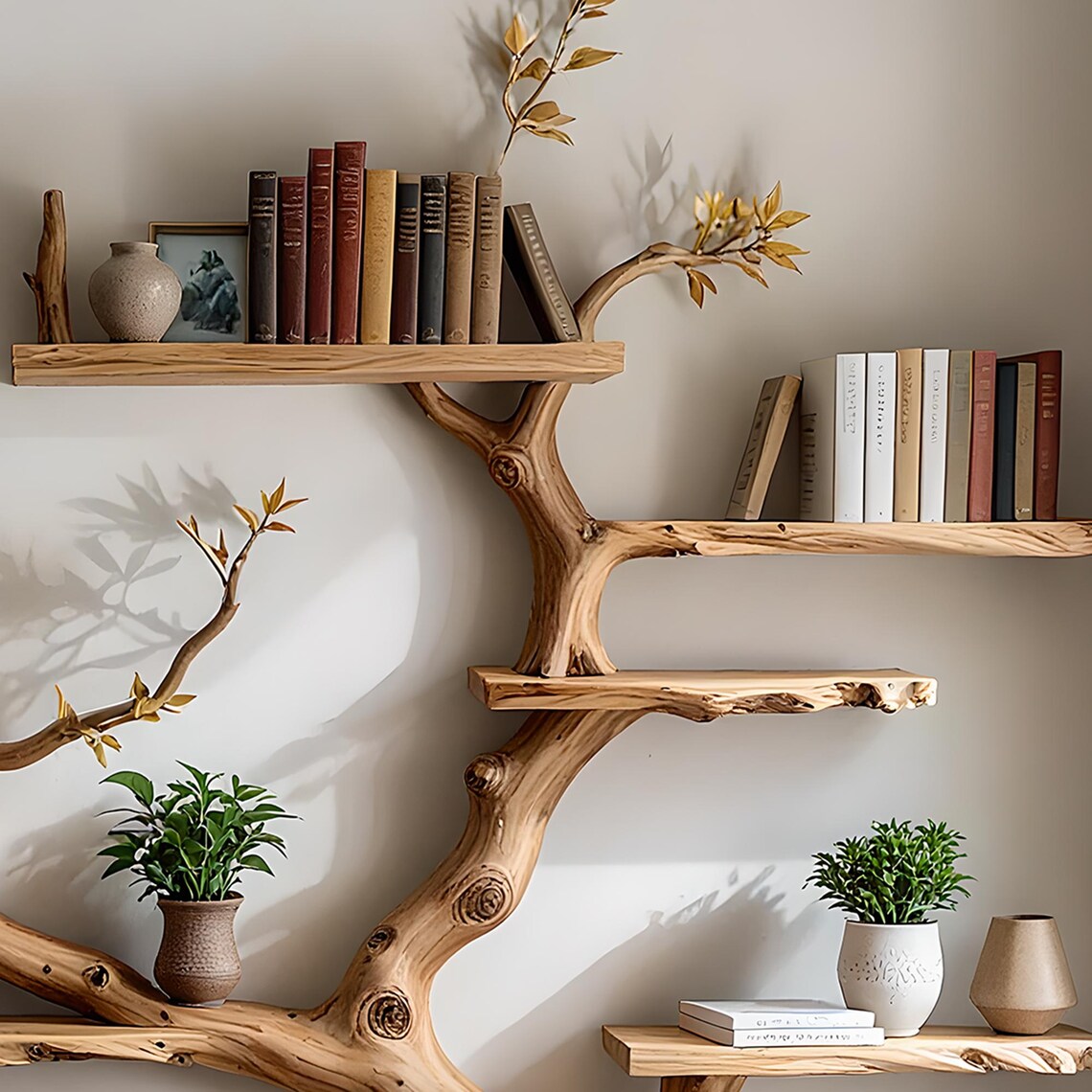 Handmade Wooden Tree Bookshelf – Organize with Style 