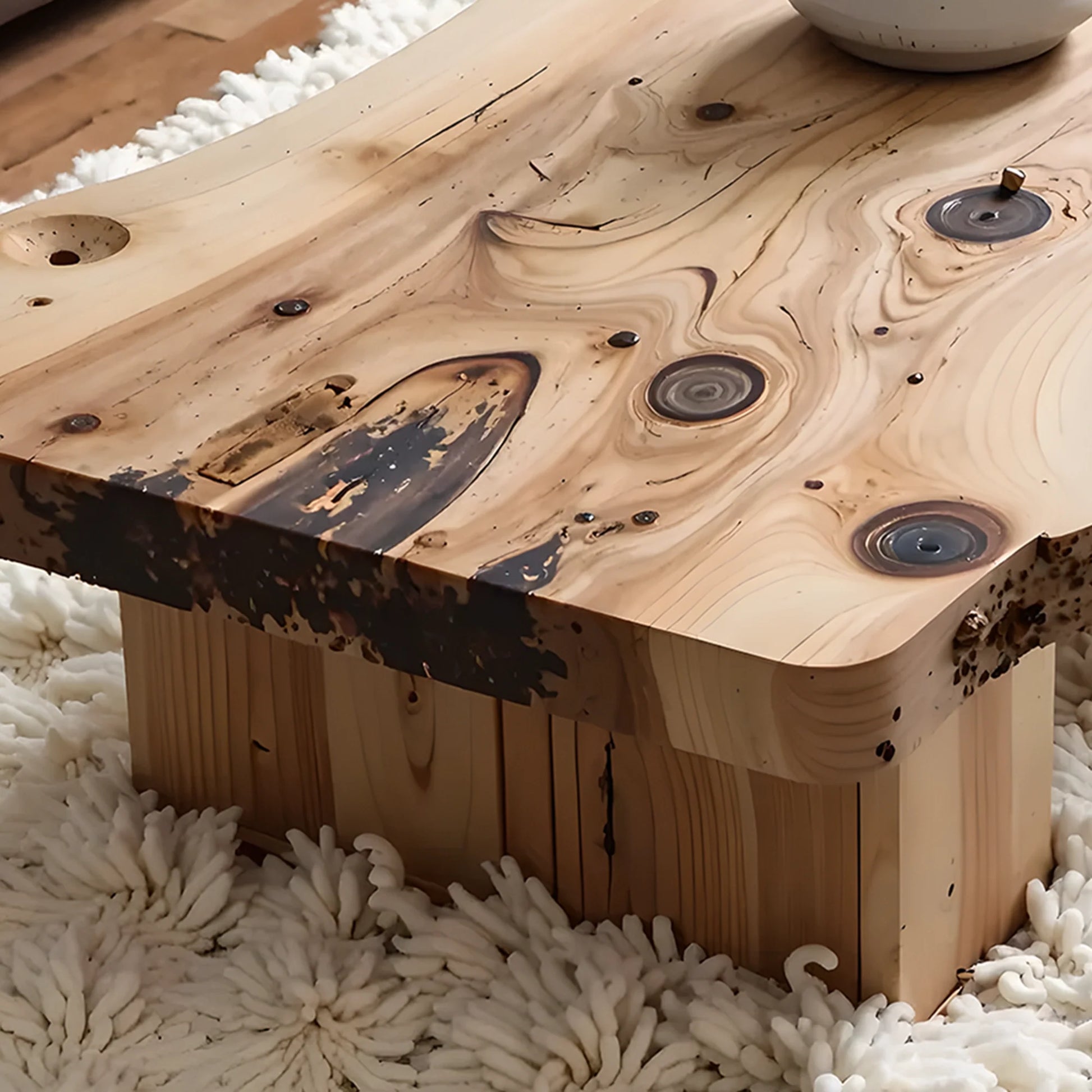 Handmade coffee table, rustic natural wood coffee table, live edge farm table, living room table, living room décor 