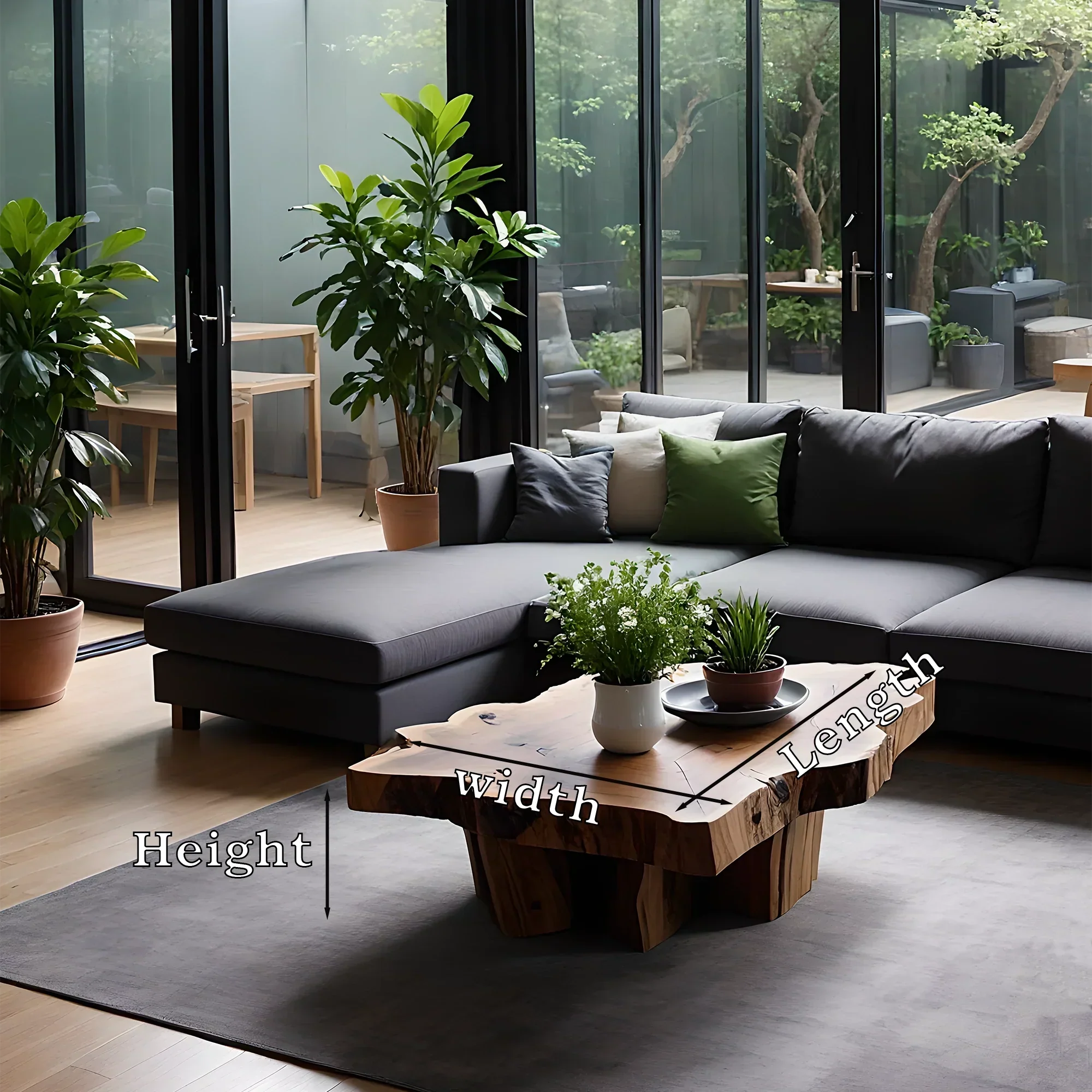 Modern coffee table living edge solid coffee table farmhouse wood coffee table reclaimed wood table living room wood table home decor table 