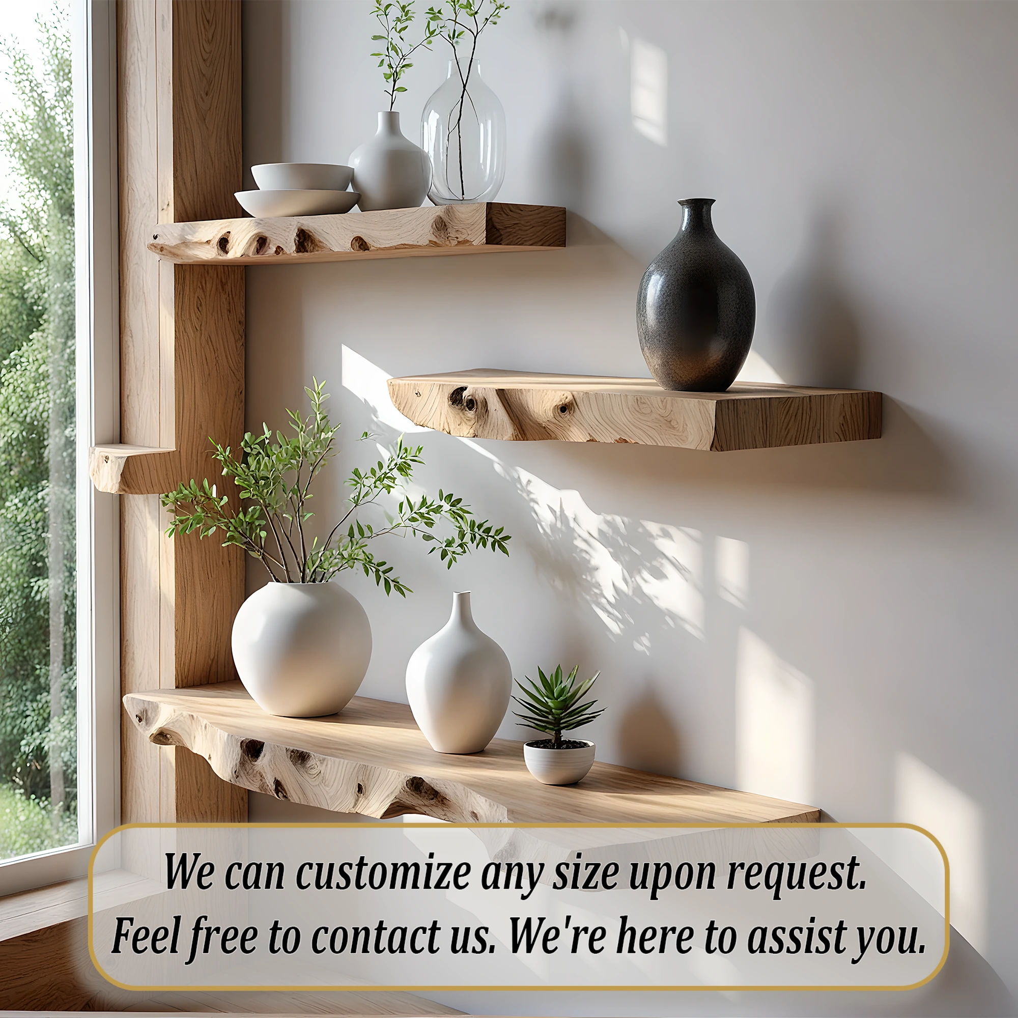 Living edge shelves, souvenir display shelves, home decoration shelves 
