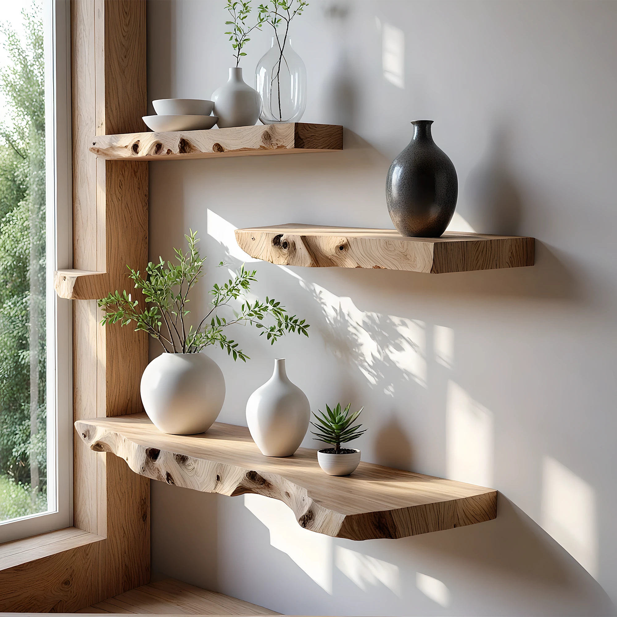 Living edge shelves, souvenir display shelves, home decoration shelves 