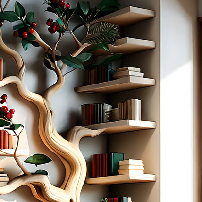 living room decorative bookshelf, library bookshelf 