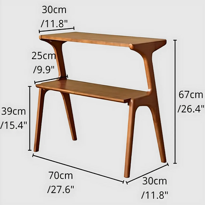 Mid‑Century Natural Wood 2-Tier End Table – Unique Design 