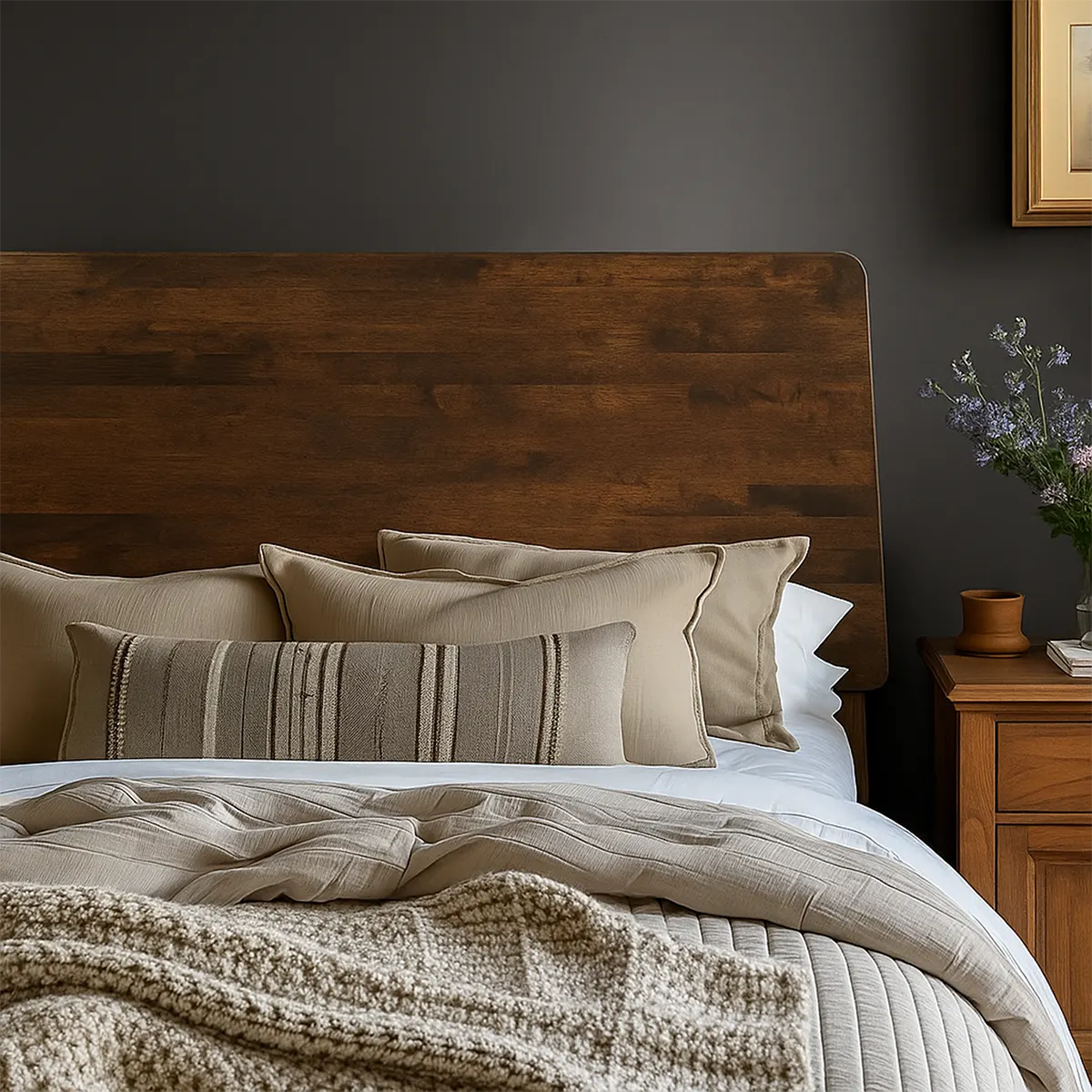 Modern Platform Design Natural Wood Bed – Luxurious & Durable - Rustira