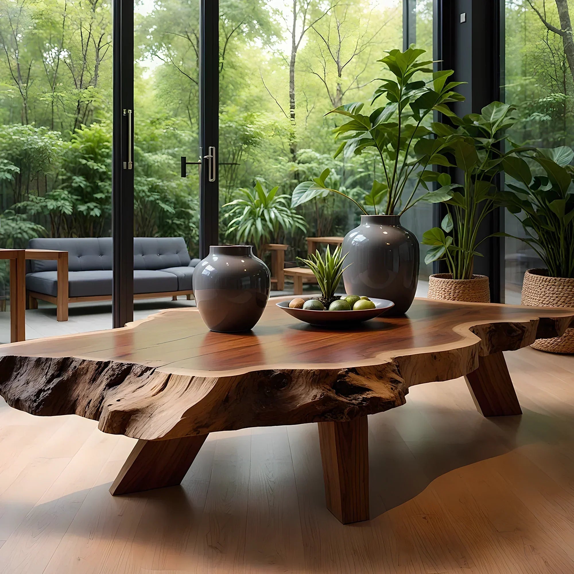 Modern Coffee Table, Coffee Table, Rustic Natural Wood Coffee Table for Living Room Decoration 