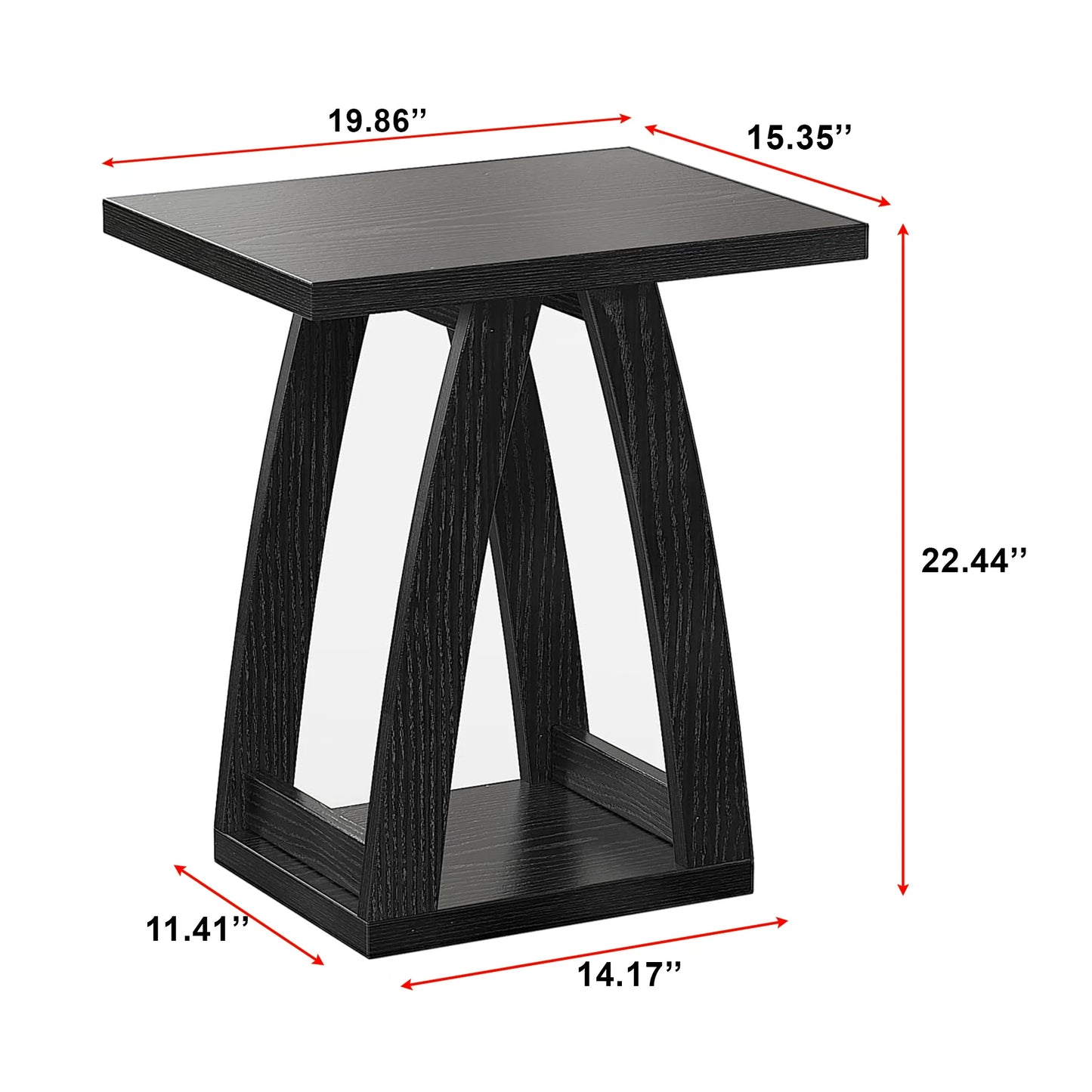 Modern Side Table with Book Storage Shelf for Living Room 