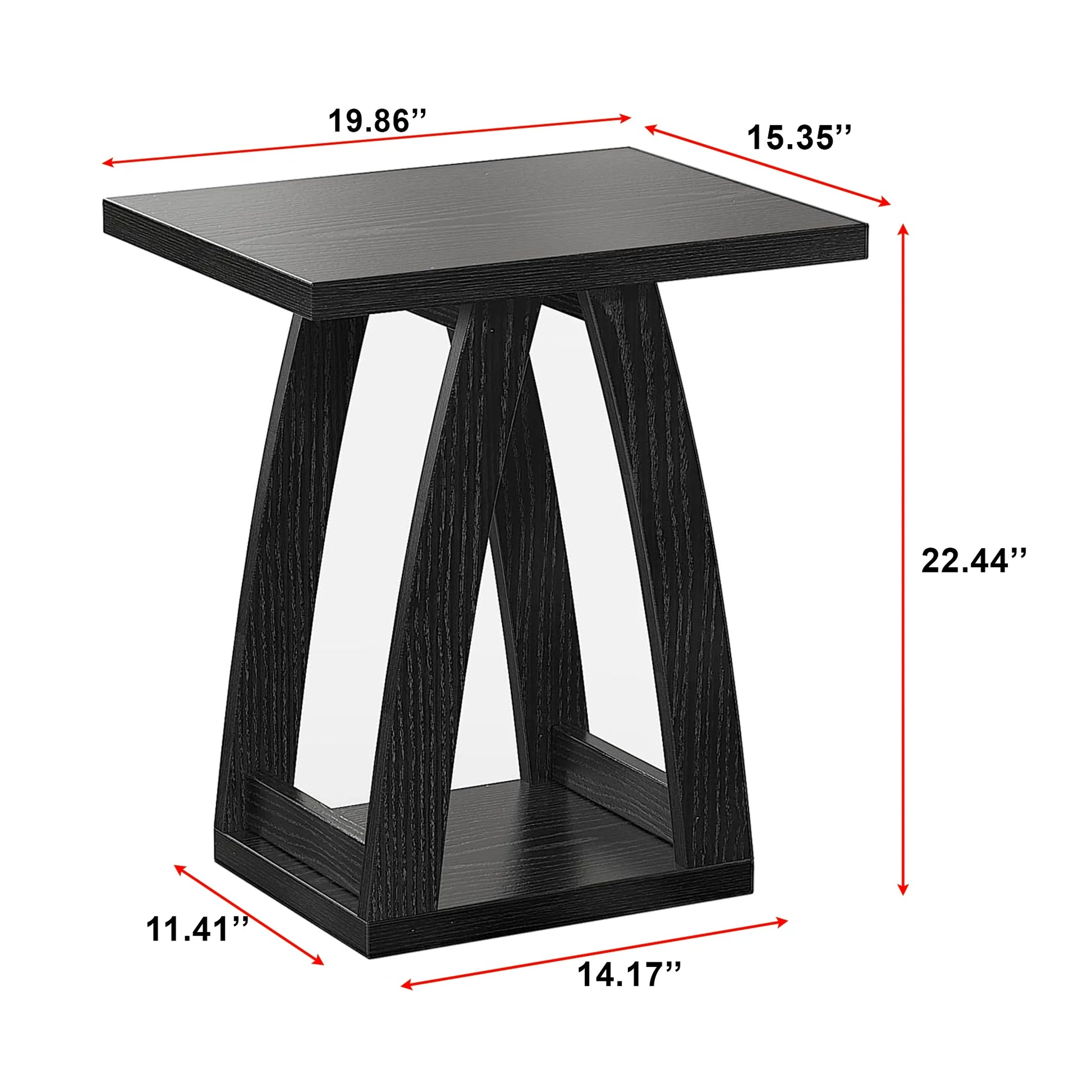 Modern Side Table with Book Storage Shelf for Living Room 