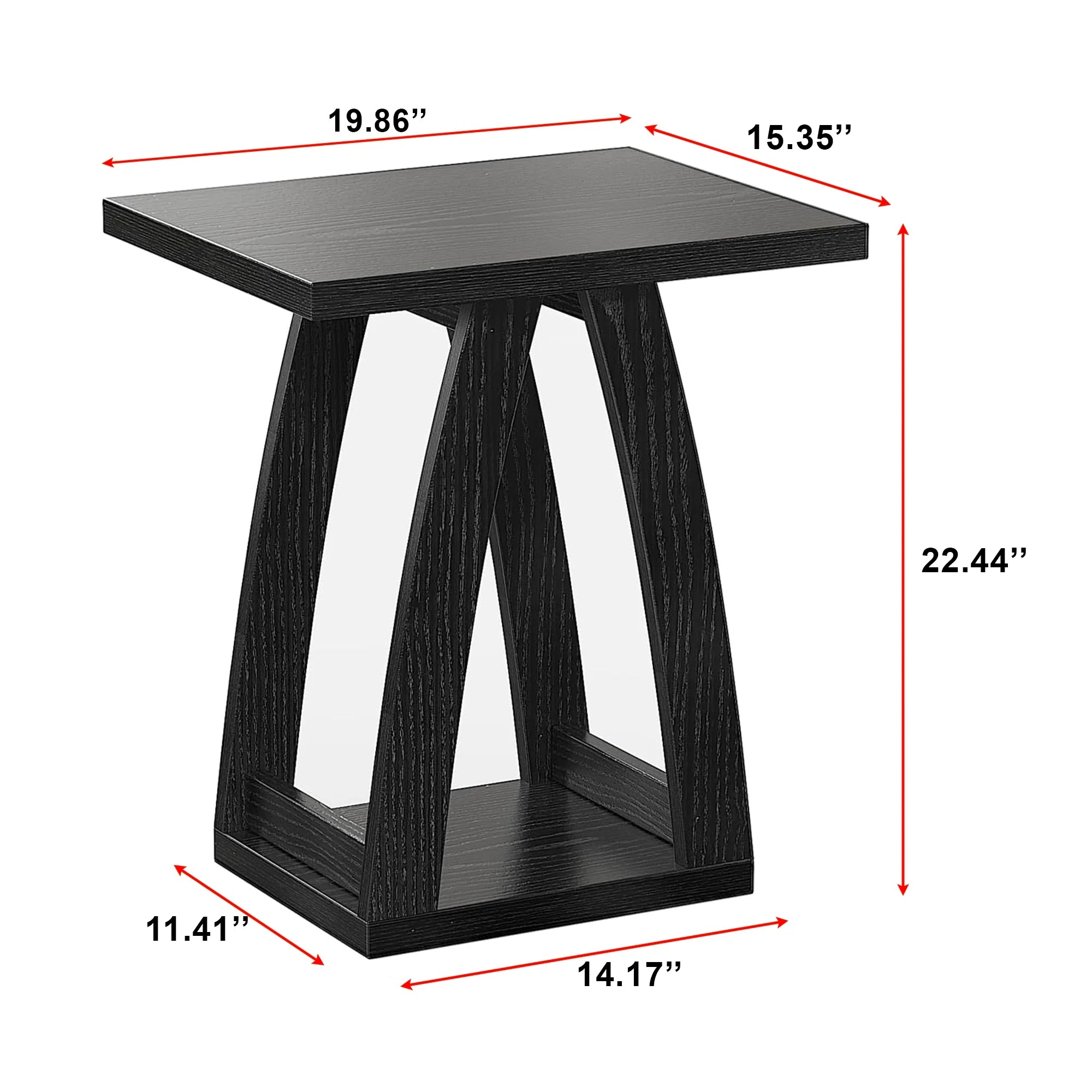 Modern Side Table with Book Storage Shelf for Living Room 